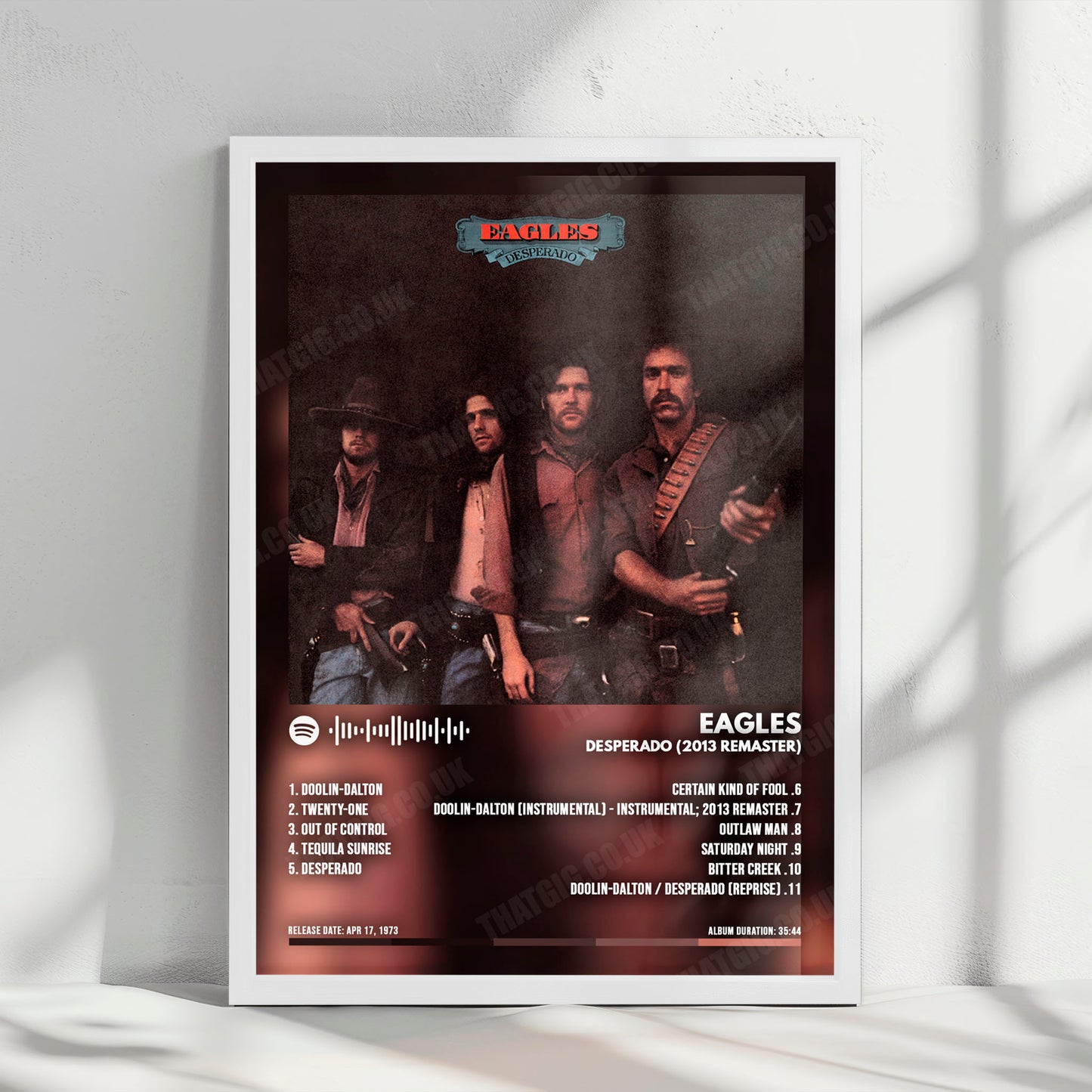 Eagles "Desperado (2013 Remaster)" Album Cover Poster - with Complete Tracklist