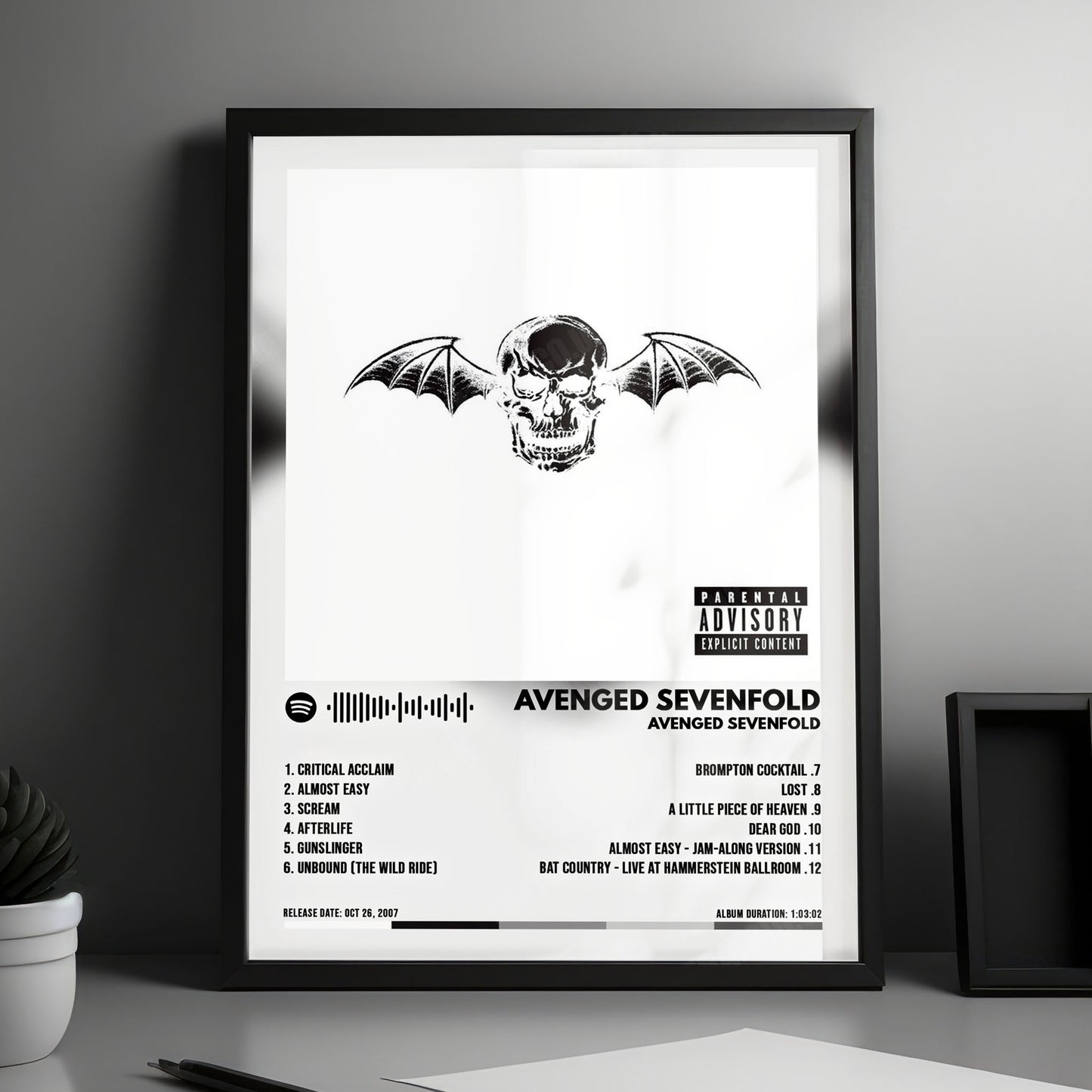 Avenged Sevenfold "Avenged Sevenfold" Album Cover Poster - with Complete Tracklist