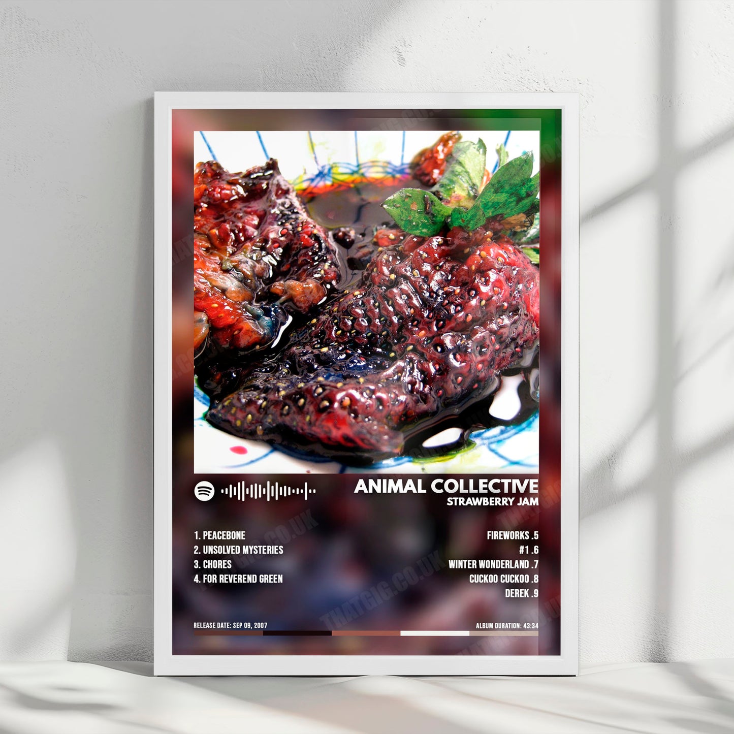 Animal Collective "Strawberry Jam" Album Cover Poster - with Complete Tracklist