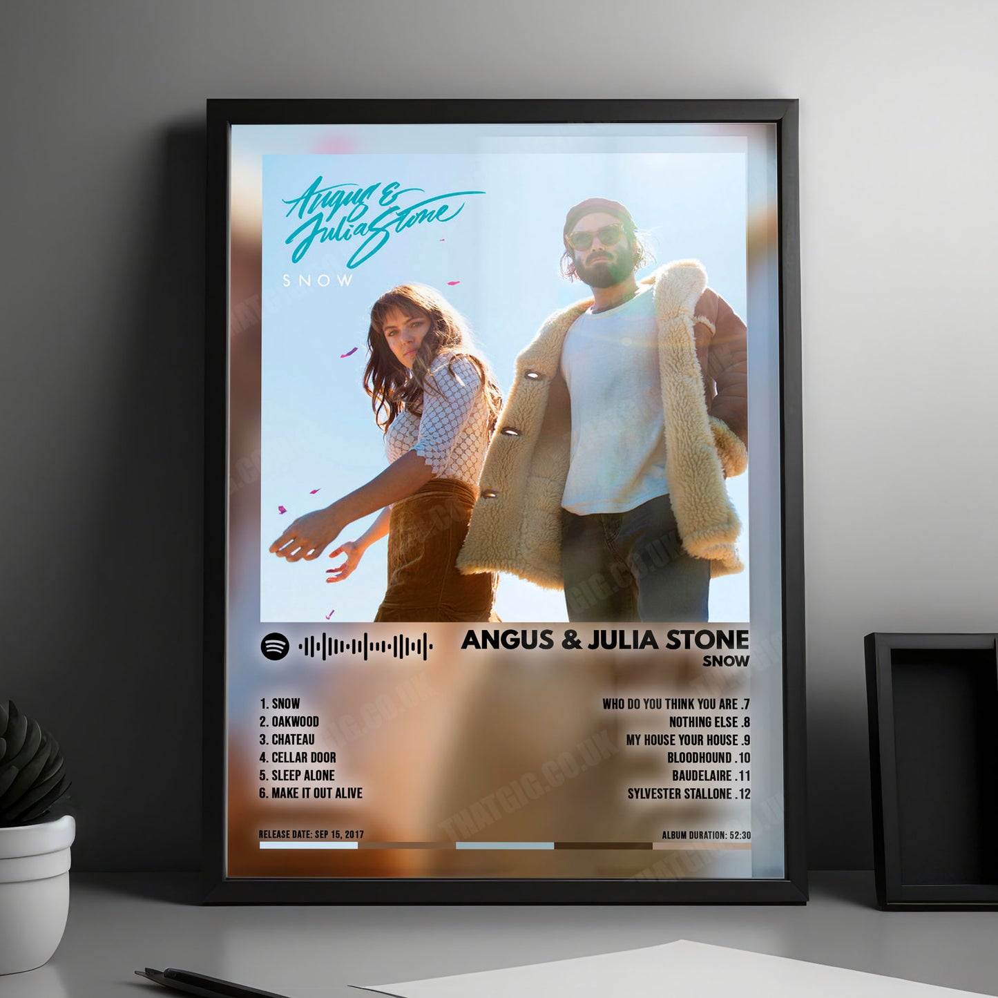 Angus & Julia Stone "Snow" Album Cover Poster - with Complete Tracklist