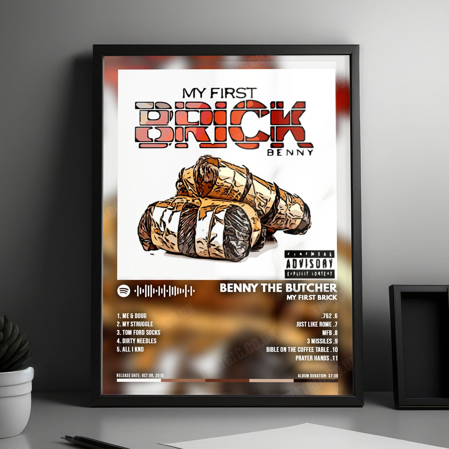 Benny The Butcher "Butcher My First Brick" Album Cover Poster - with Complete Tracklist