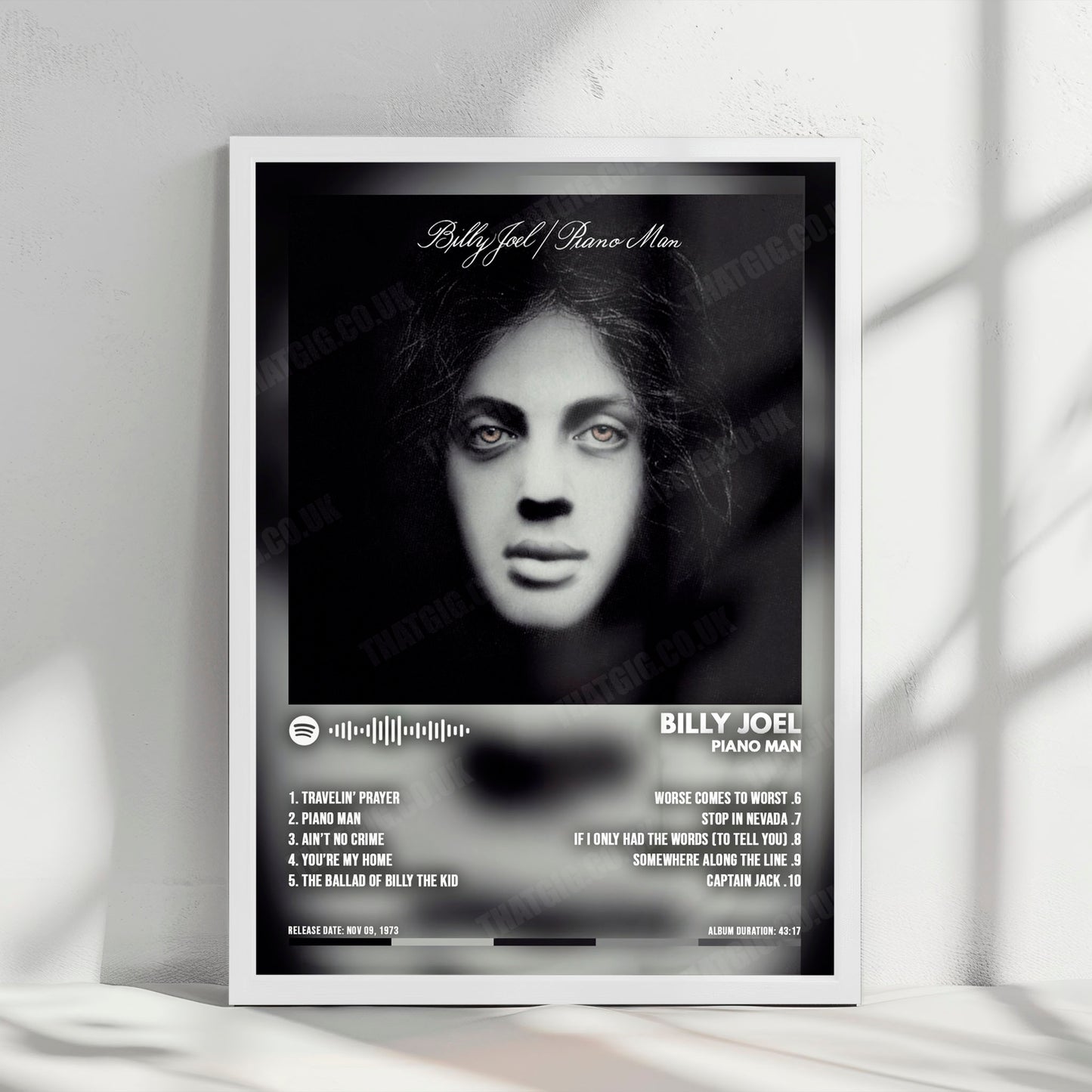 Billy Joel "Piano Man" Album Cover Poster - with Complete Tracklist