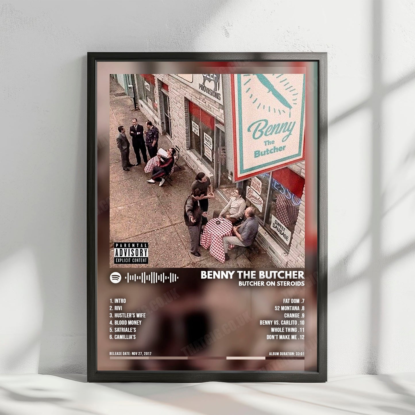 Benny The Butcher "Butcher on Steroids" Album Cover Poster - with Complete Tracklist