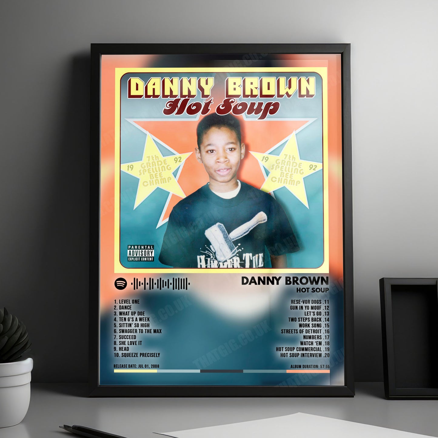 Danny Brown "Hot Soup" Album Cover Poster - with Complete Tracklist