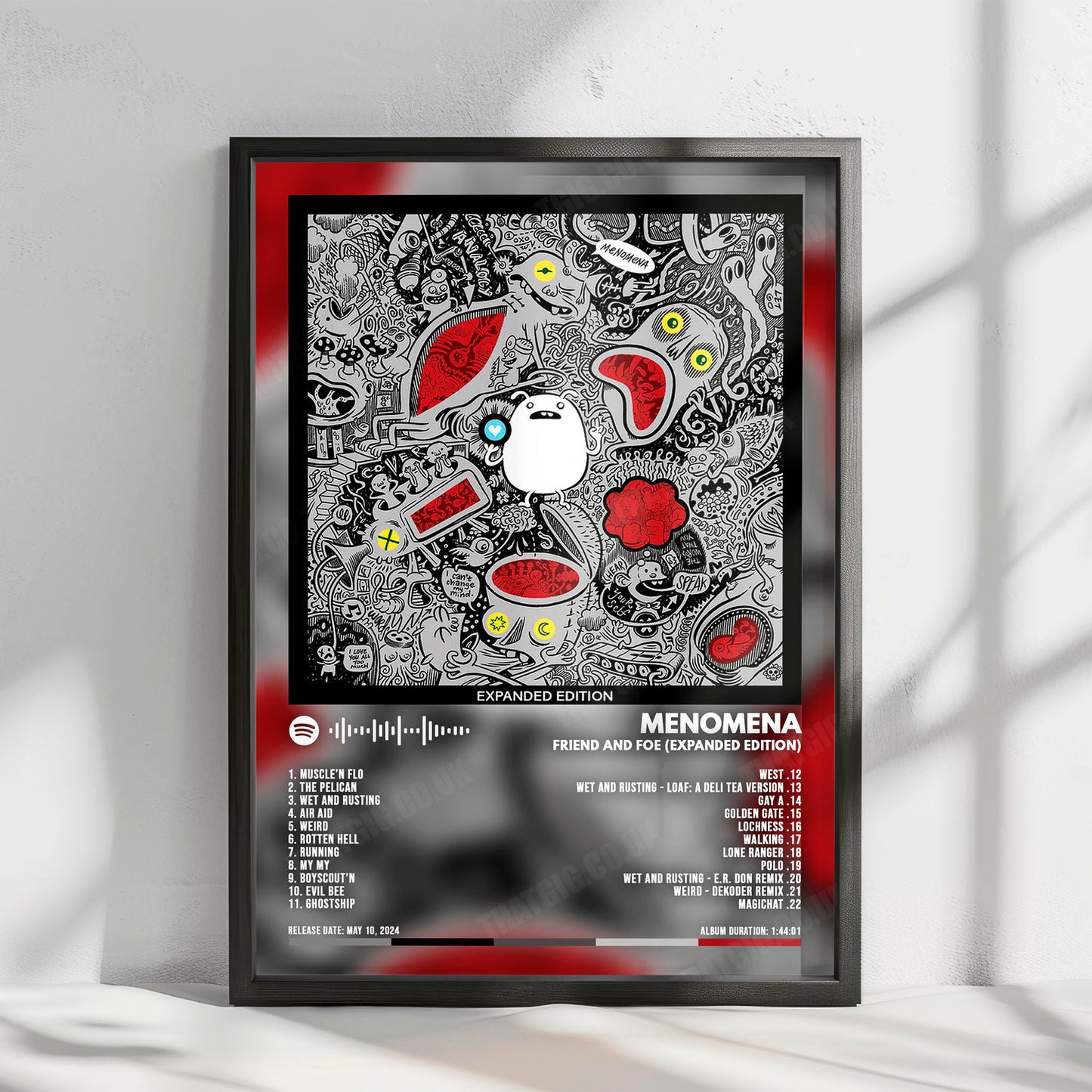 Menomena "Friend and Foe" Album Cover Poster - with Complete Tracklist