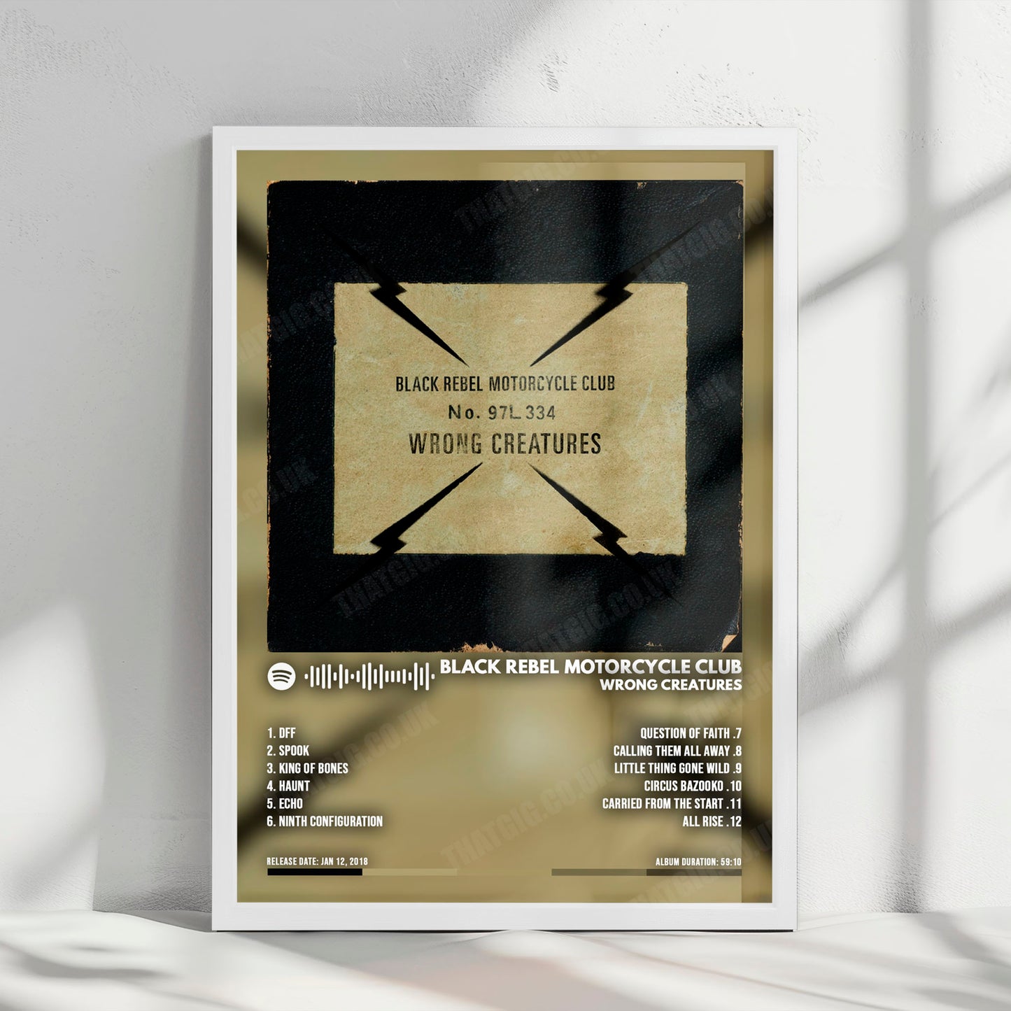 Black Rebel Motorcycle Club "Wrong Creatures" Album Cover Poster - with Complete Tracklist