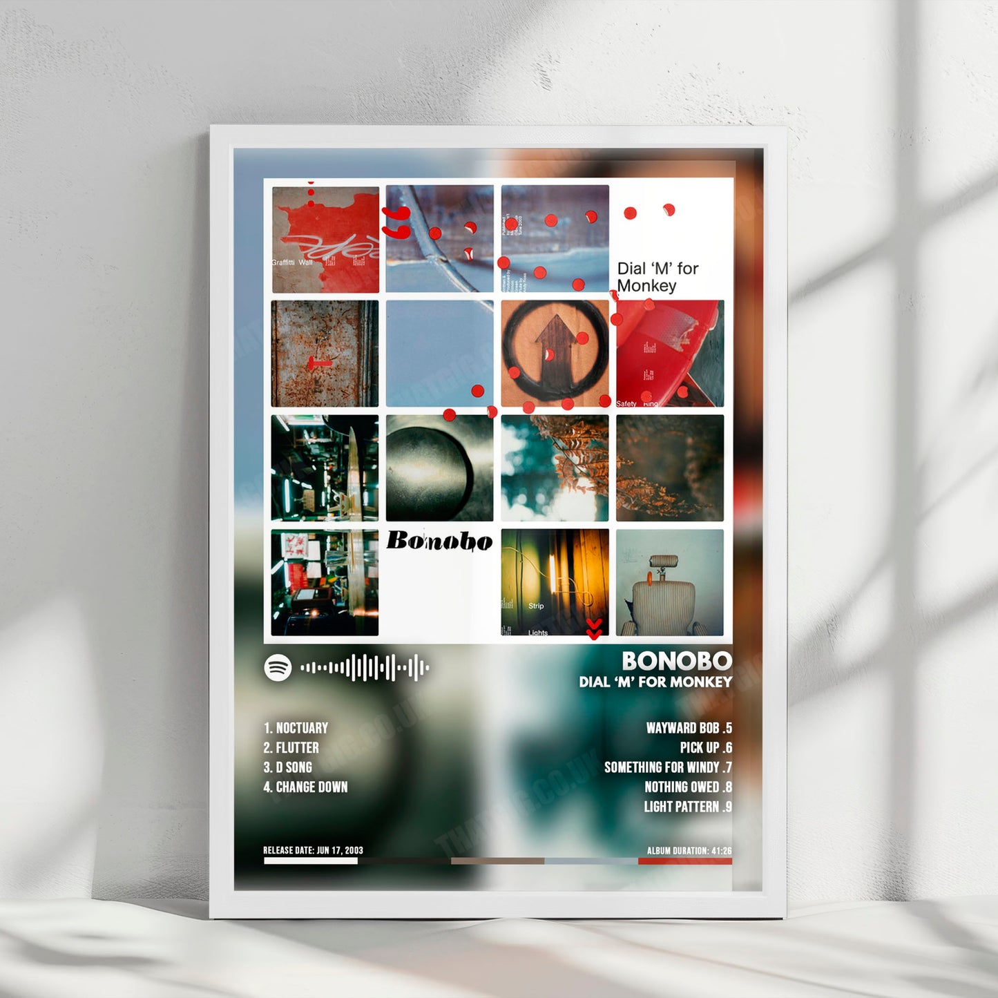 Bonobo "Dial 'M' for Monkey" Album Cover Poster - with Complete Tracklist