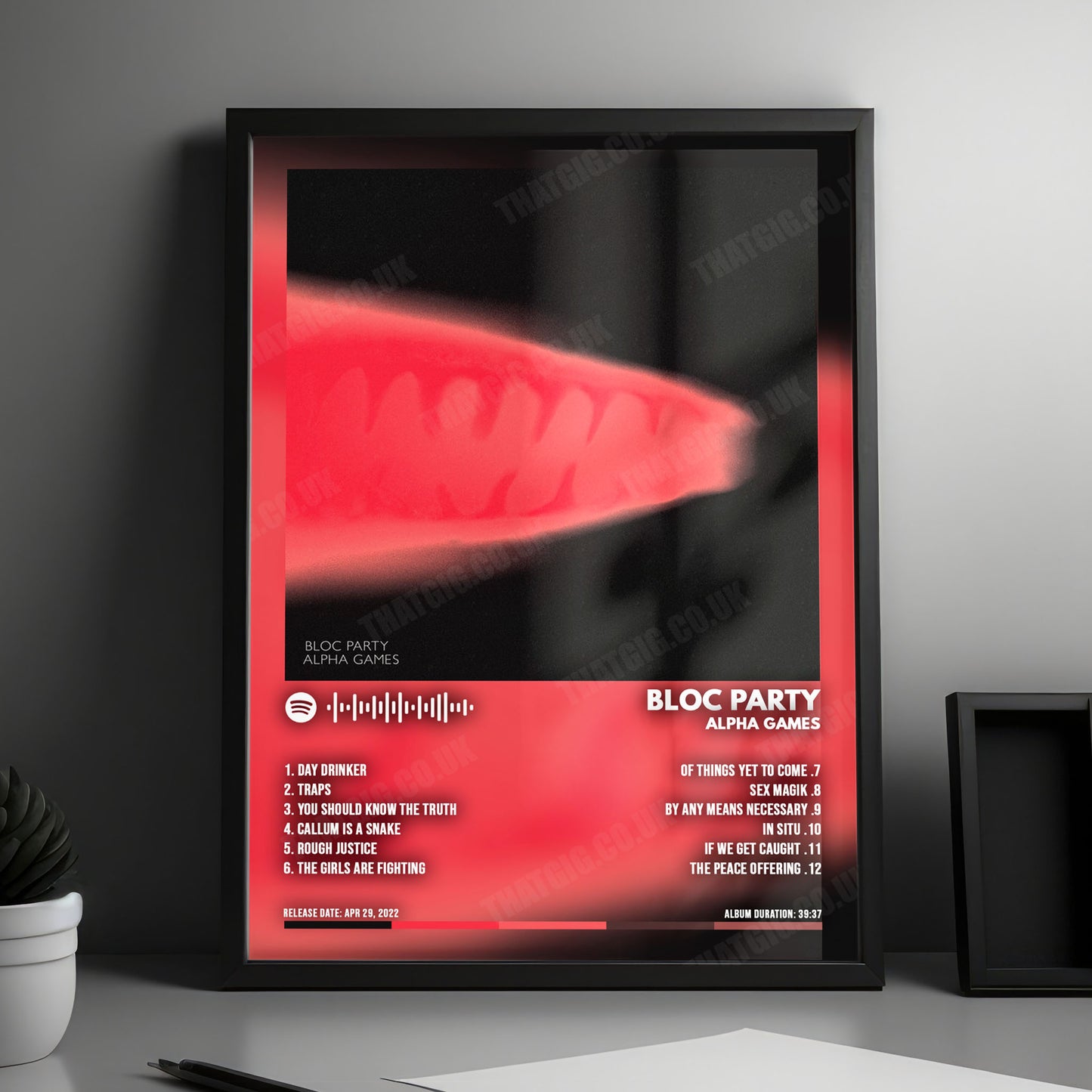 Bloc Party "Alpha Games" Album Cover Poster - with Complete Tracklist