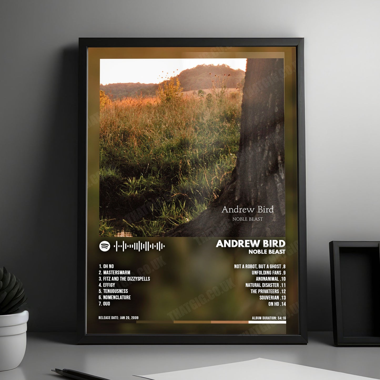 Andrew Bird "Noble Beast" Album Cover Poster - with Complete Tracklist