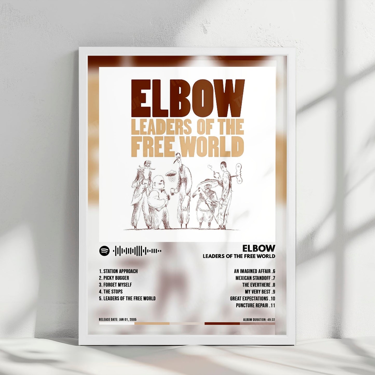 Elbow "Leaders Of The Free World" Album Cover Poster - with Complete Tracklist