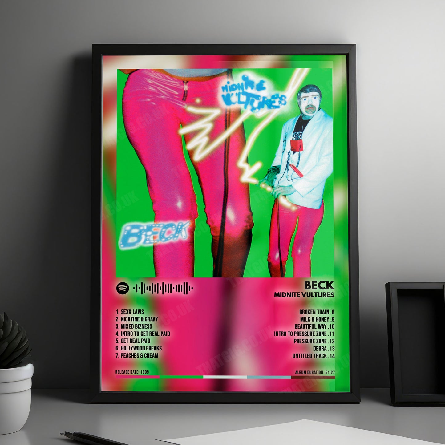 Beck "Midnite Vultures" Album Cover Poster - with Complete Tracklist