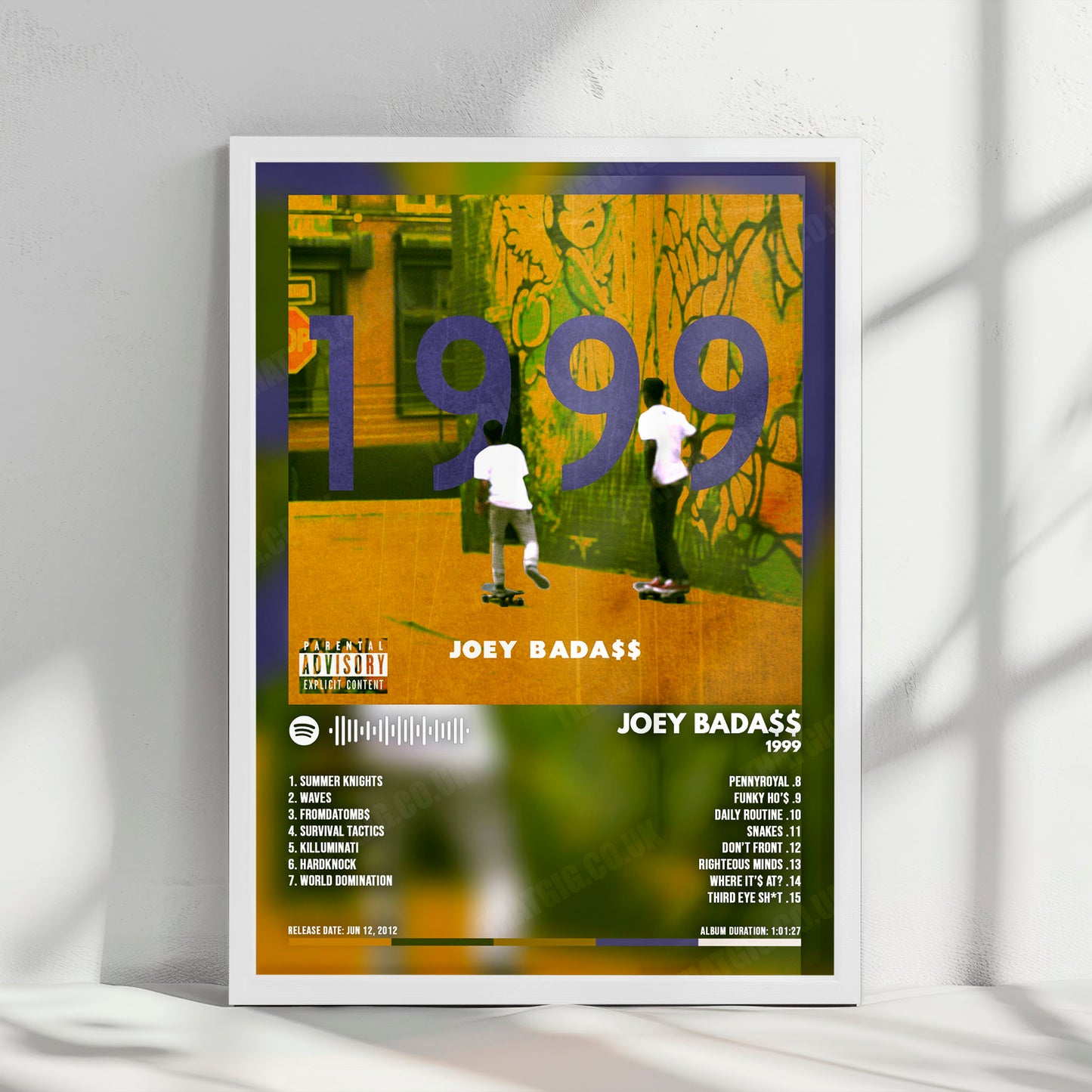 Joey Bada$$ "1999" Album Cover Poster - with Complete Tracklist