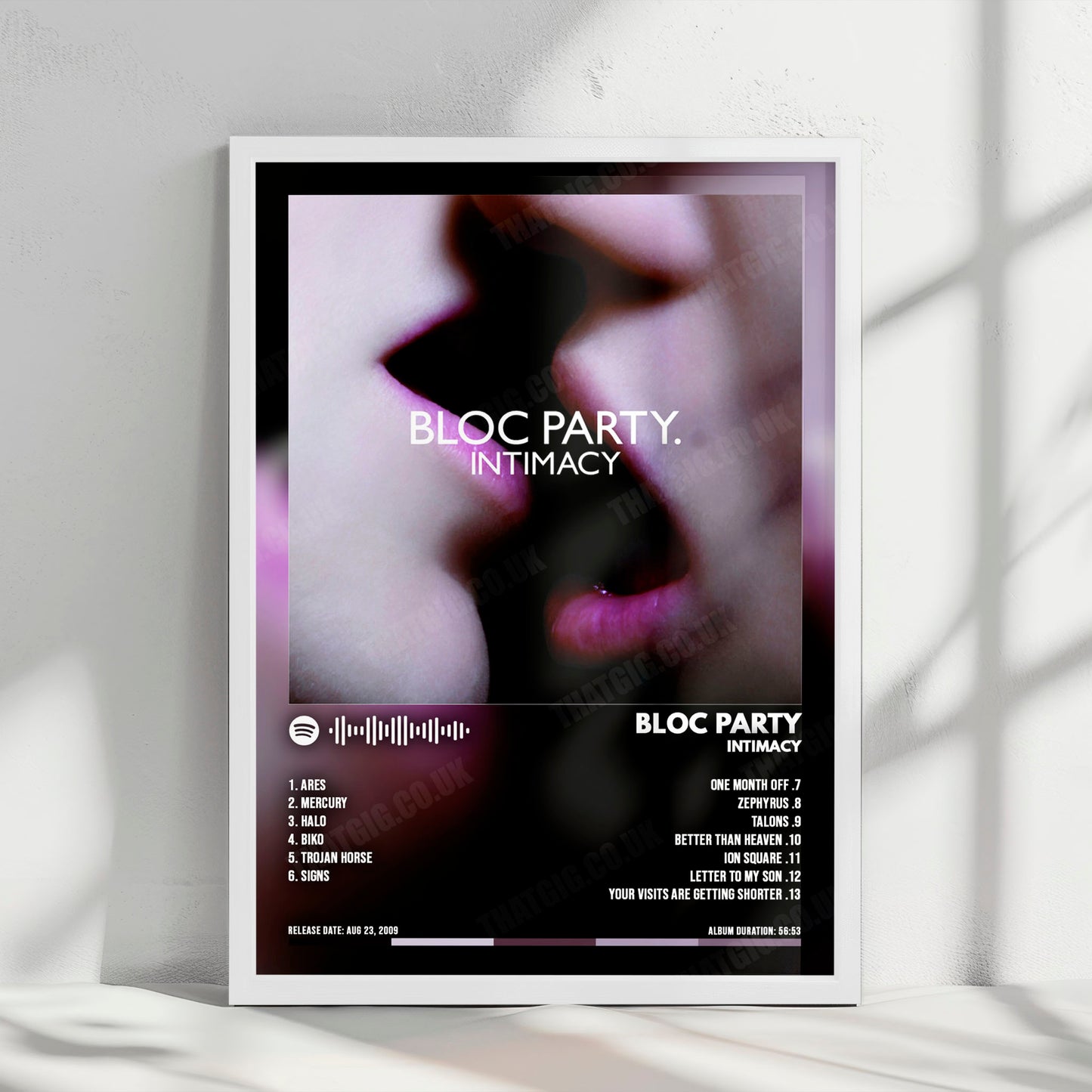 Bloc Party "Intimacy" Album Cover Poster - with Complete Tracklist