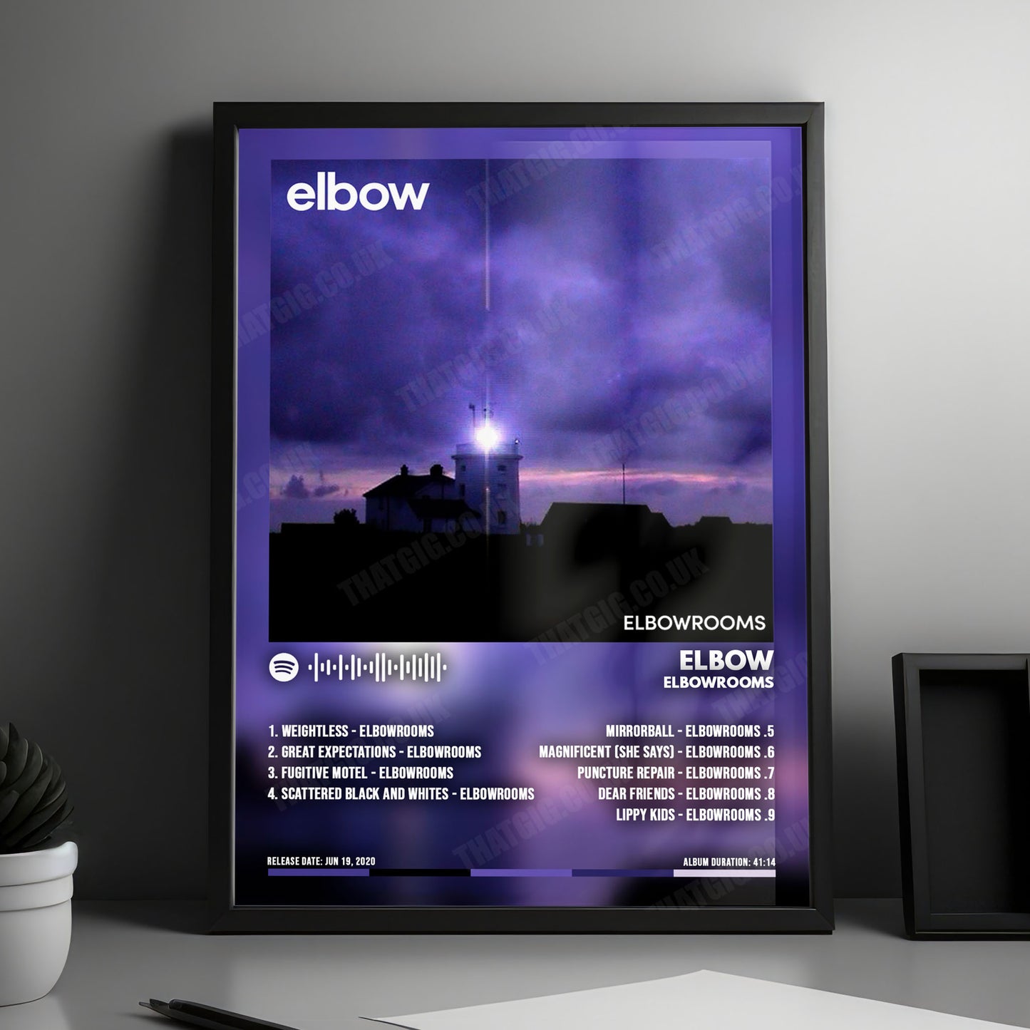 Elbow "elbowrooms" Album Cover Poster - with Complete Tracklist