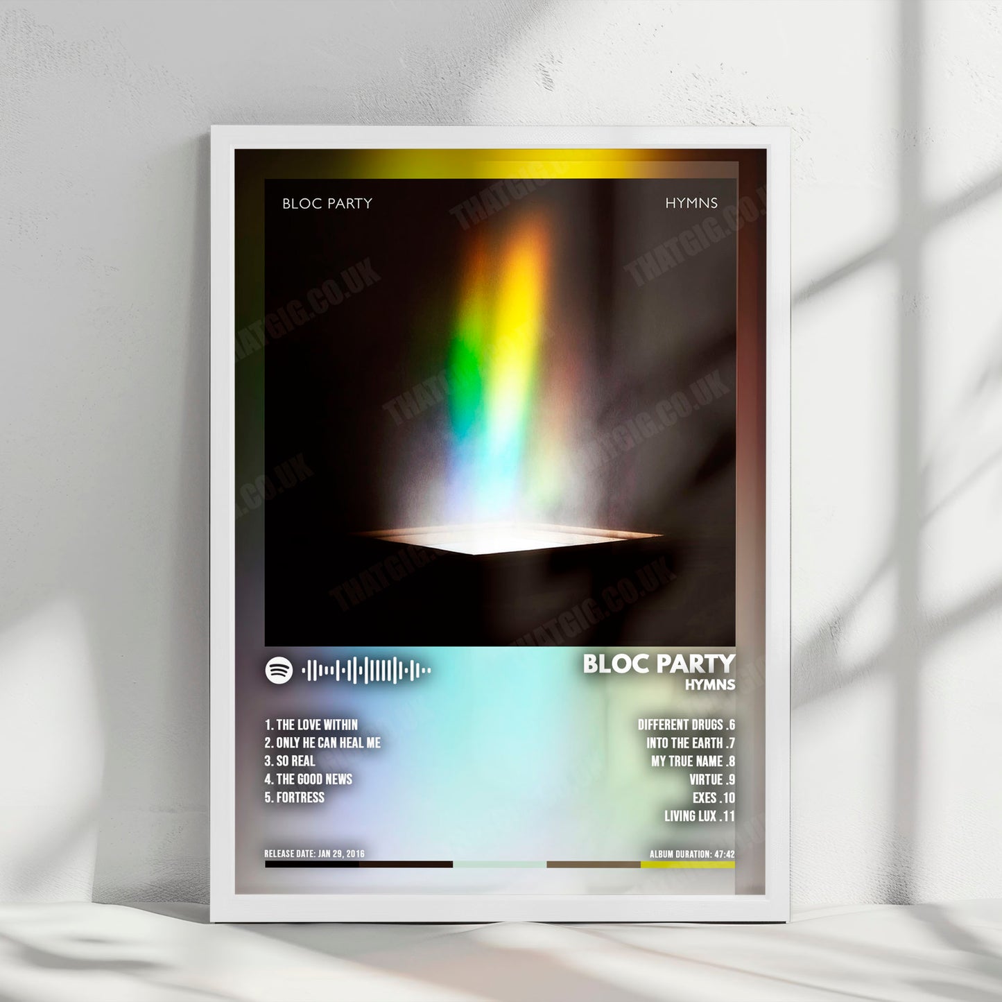Bloc Party "Hymns" Album Cover Poster - with Complete Tracklist