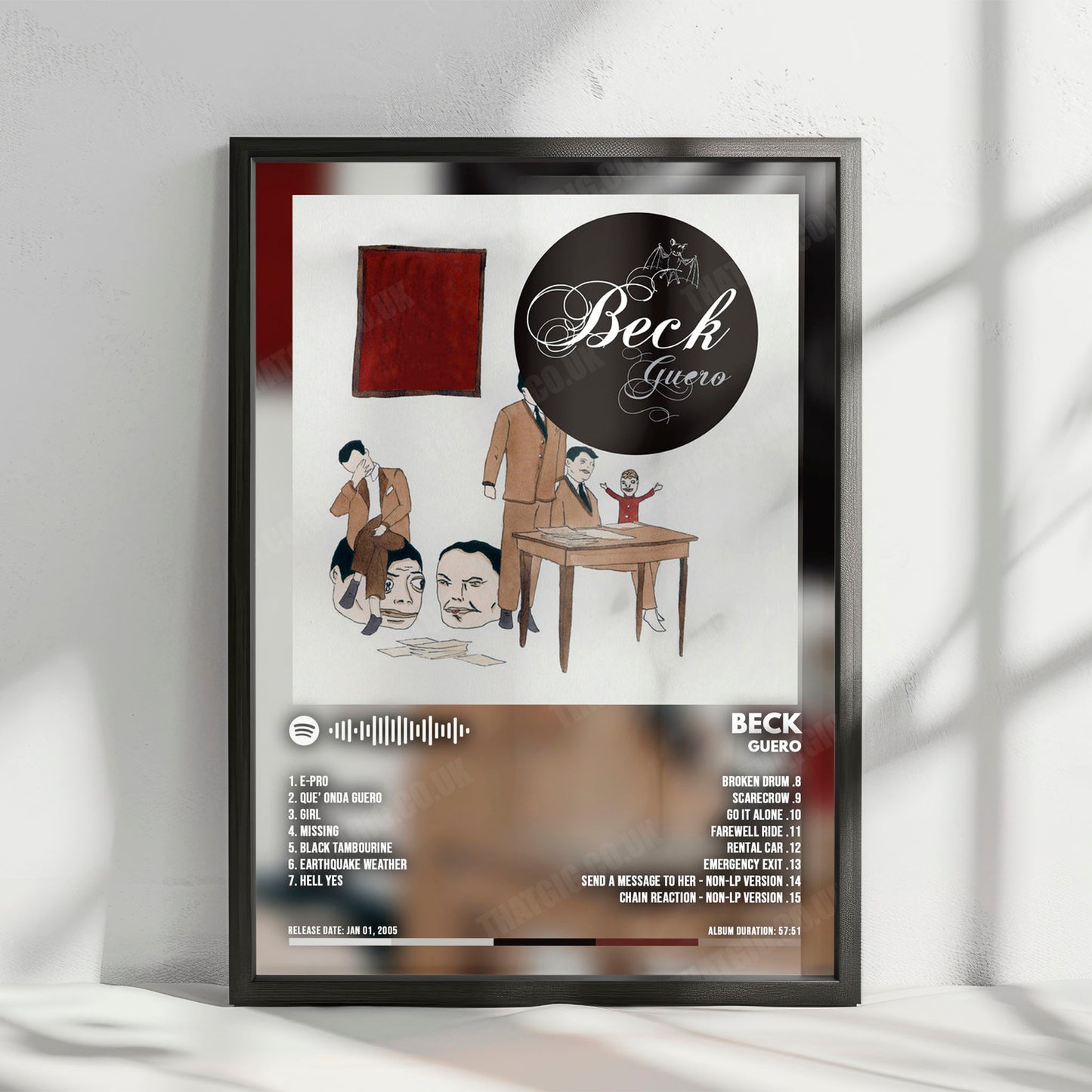 Beck "Guero" Album Cover Poster - with Complete Tracklist