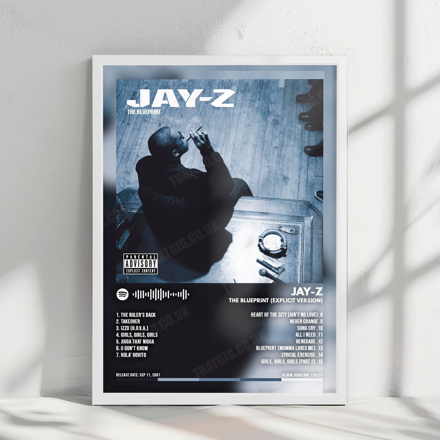 Jay-Z "The Blueprint " Album Cover Poster - with Complete Tracklist