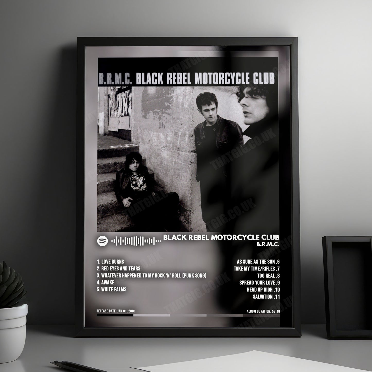 Black Rebel Motorcycle Club "B.R.M.C." Album Cover Poster - with Complete Tracklist