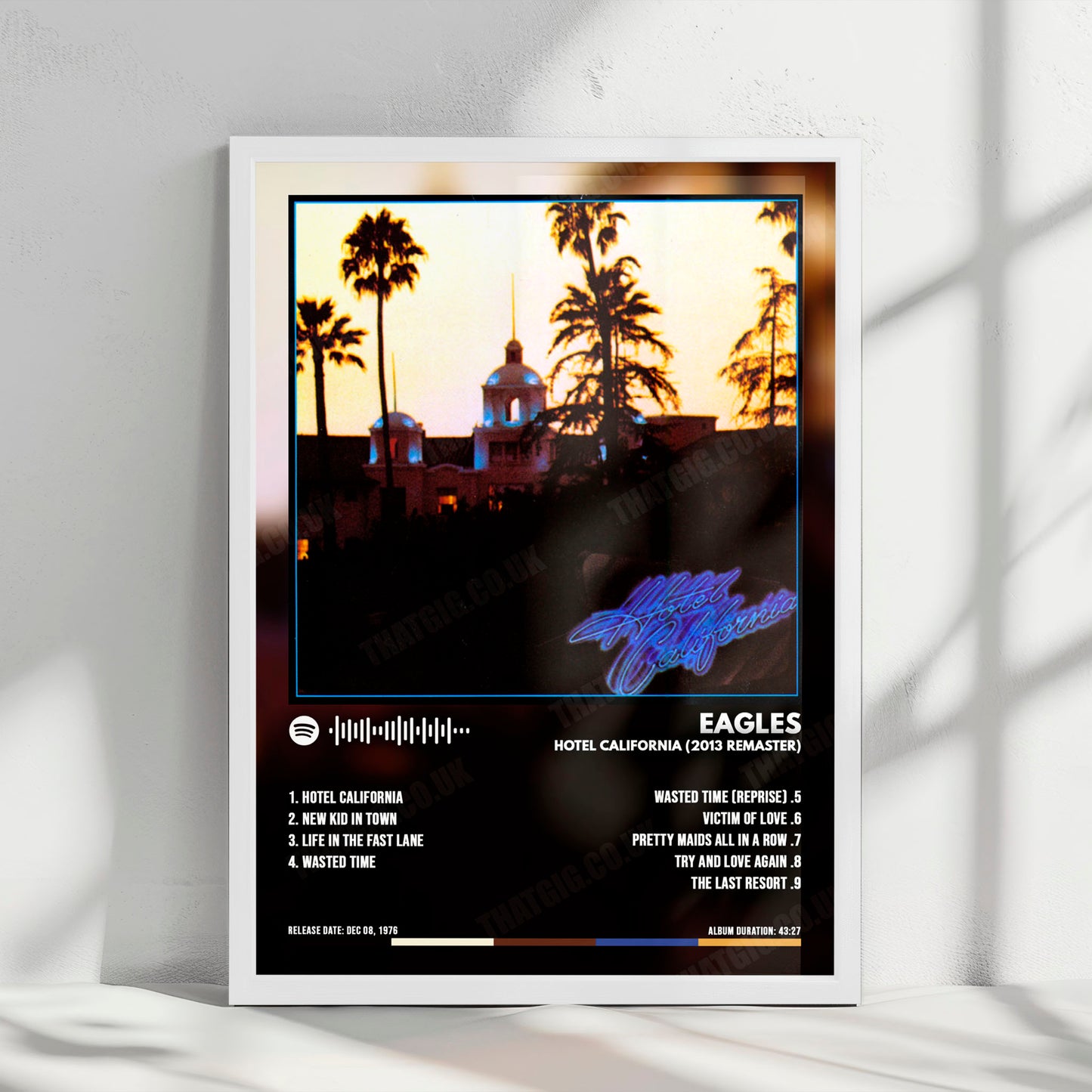 Eagles "Hotel California (2013 Remaster)" Album Cover Poster - with Complete Tracklist