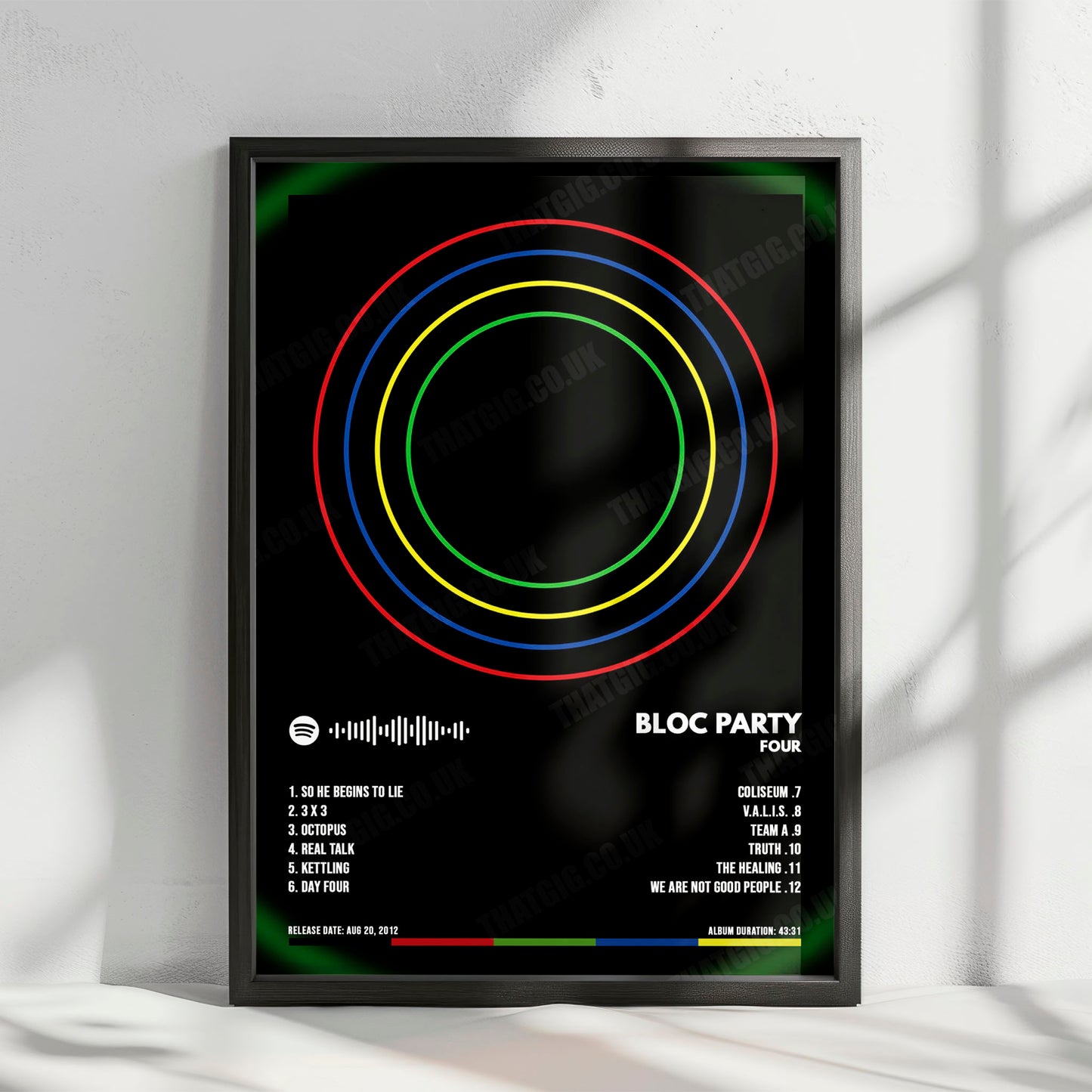 Bloc Party "Four" Album Cover Poster - with Complete Tracklist