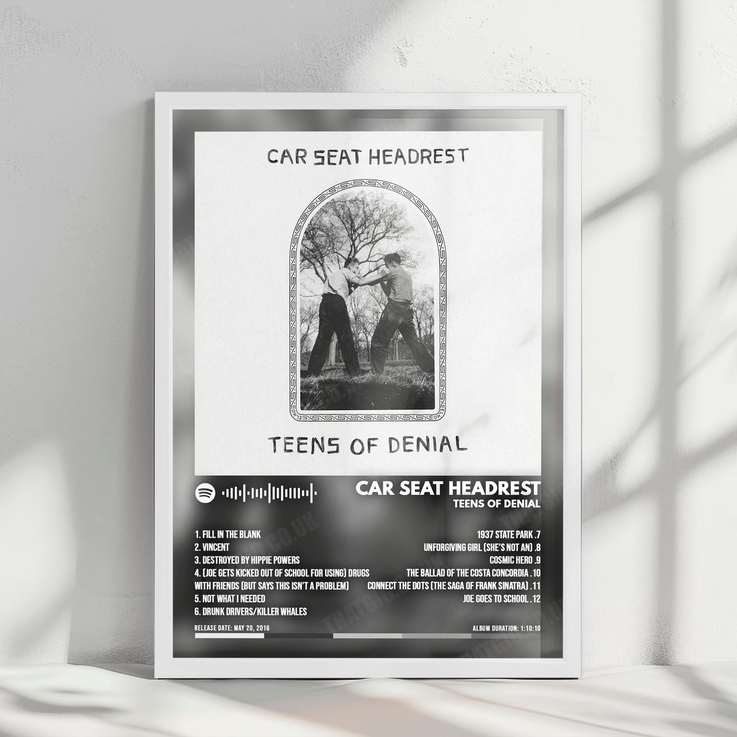Car Seat Headrest "Teens Of Denial" Album Cover Poster - with Complete Tracklist