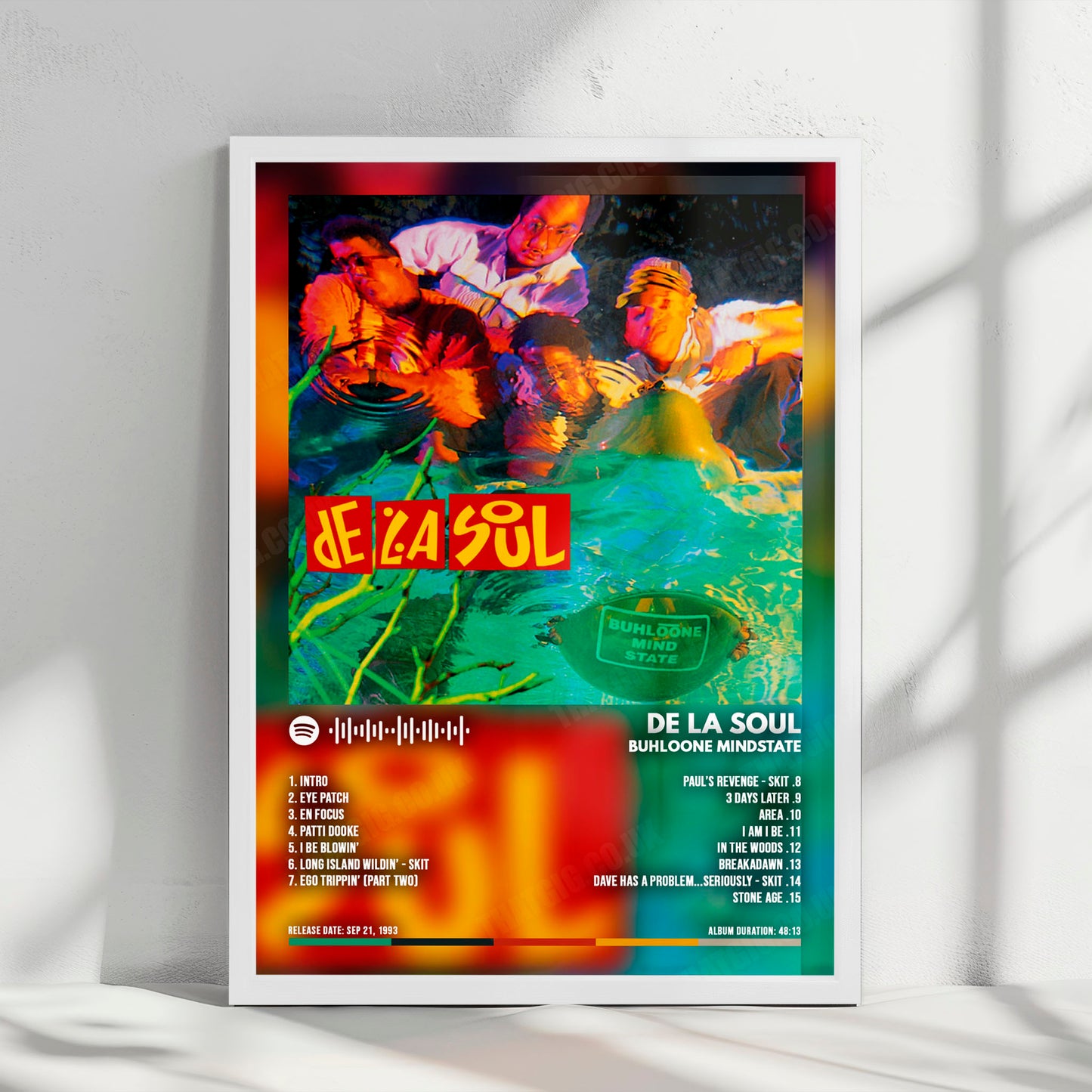 De La Soul "Buhloone Mindstate" Album Cover Poster - with Complete Tracklist
