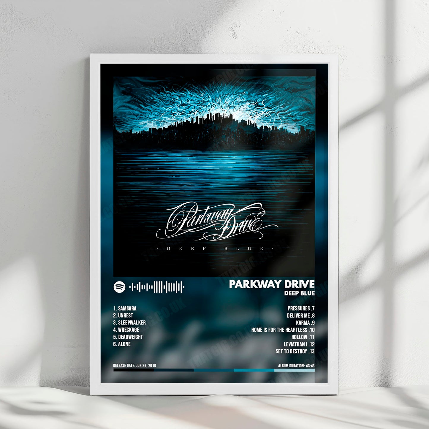 Parkway Drive "Deep Blue" Album Cover Poster - with Complete Tracklist
