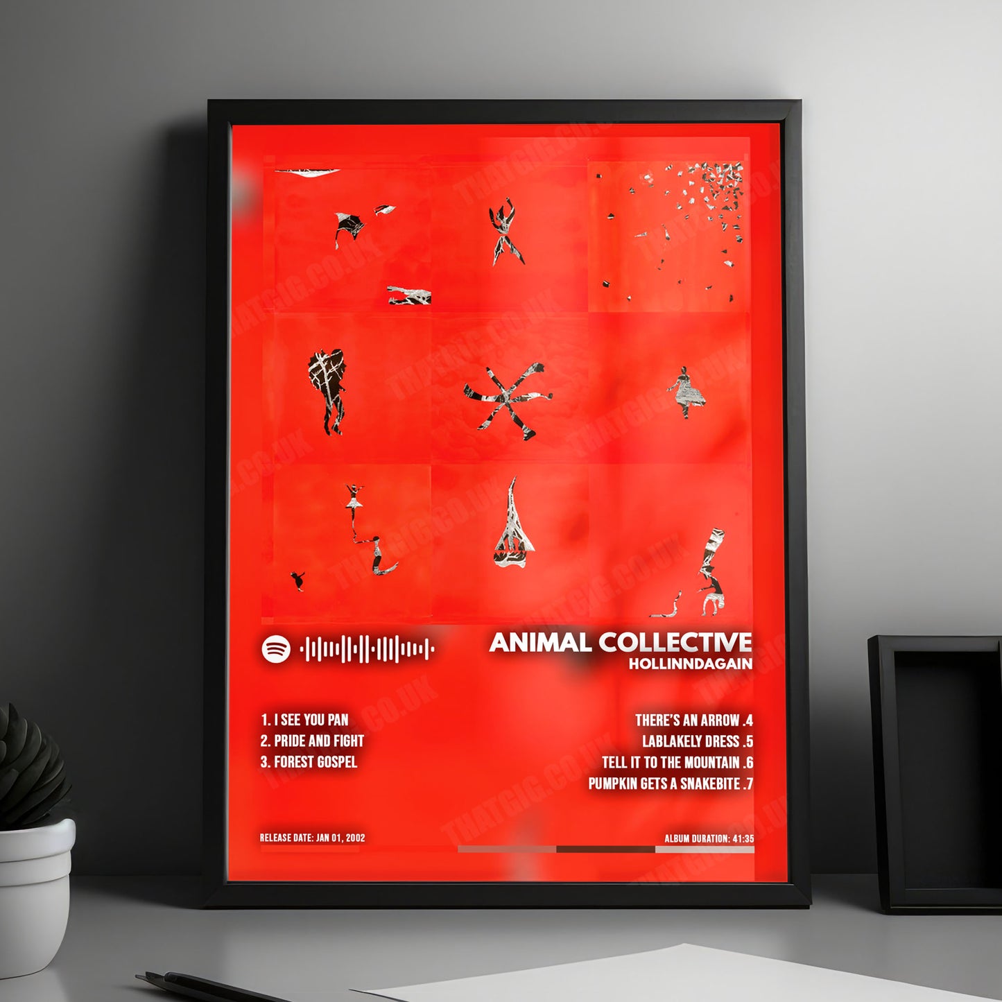Animal Collective "Hollinndagain" Album Cover Poster - with Complete Tracklist