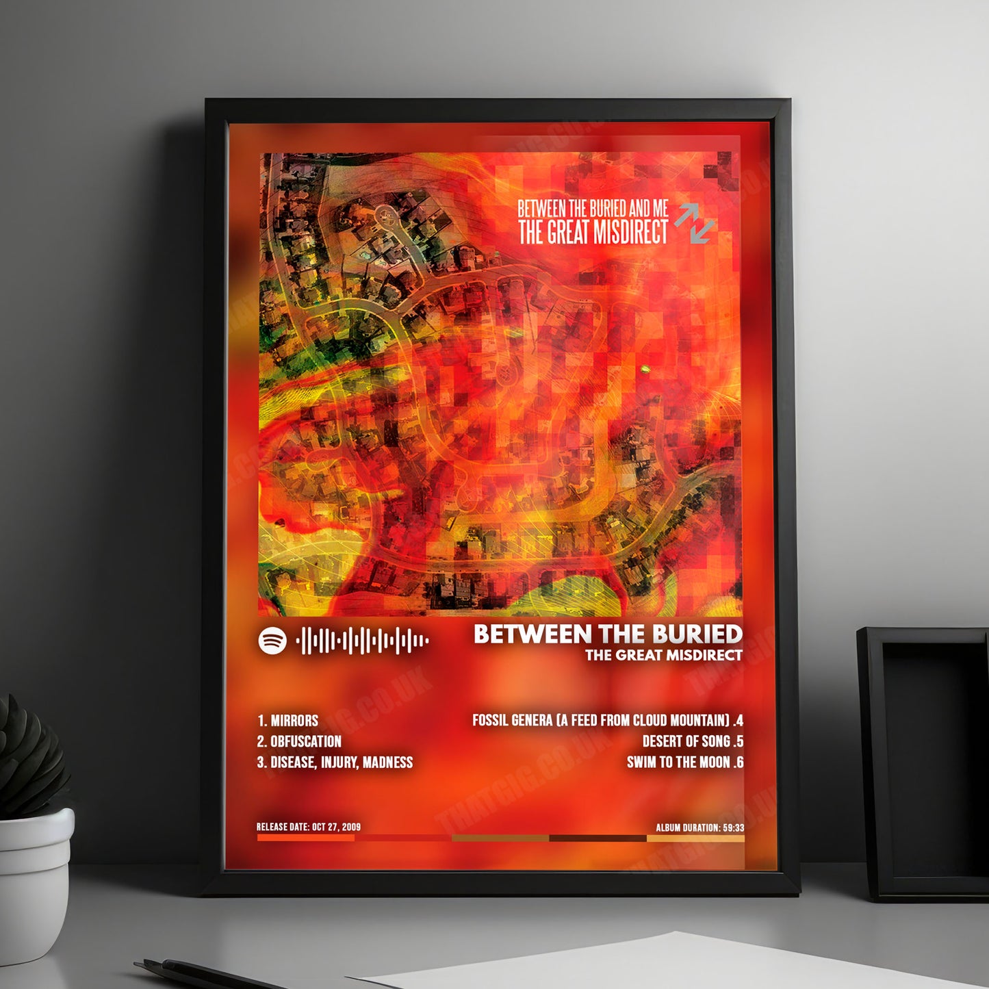 Between the Buried and Me "The Great Misdirect" Album Cover Poster - with Complete Tracklist