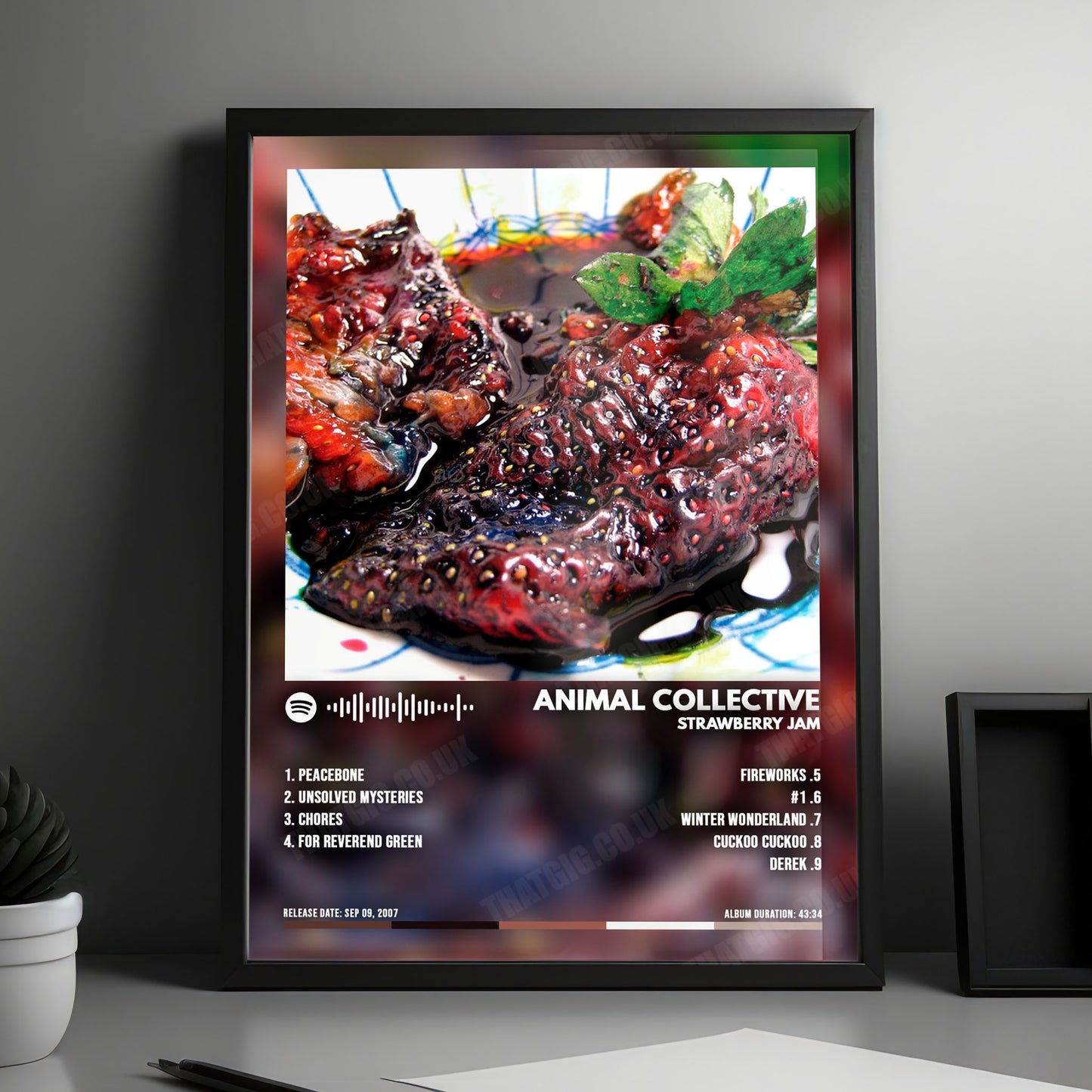 Animal Collective "Strawberry Jam" Album Cover Poster - with Complete Tracklist