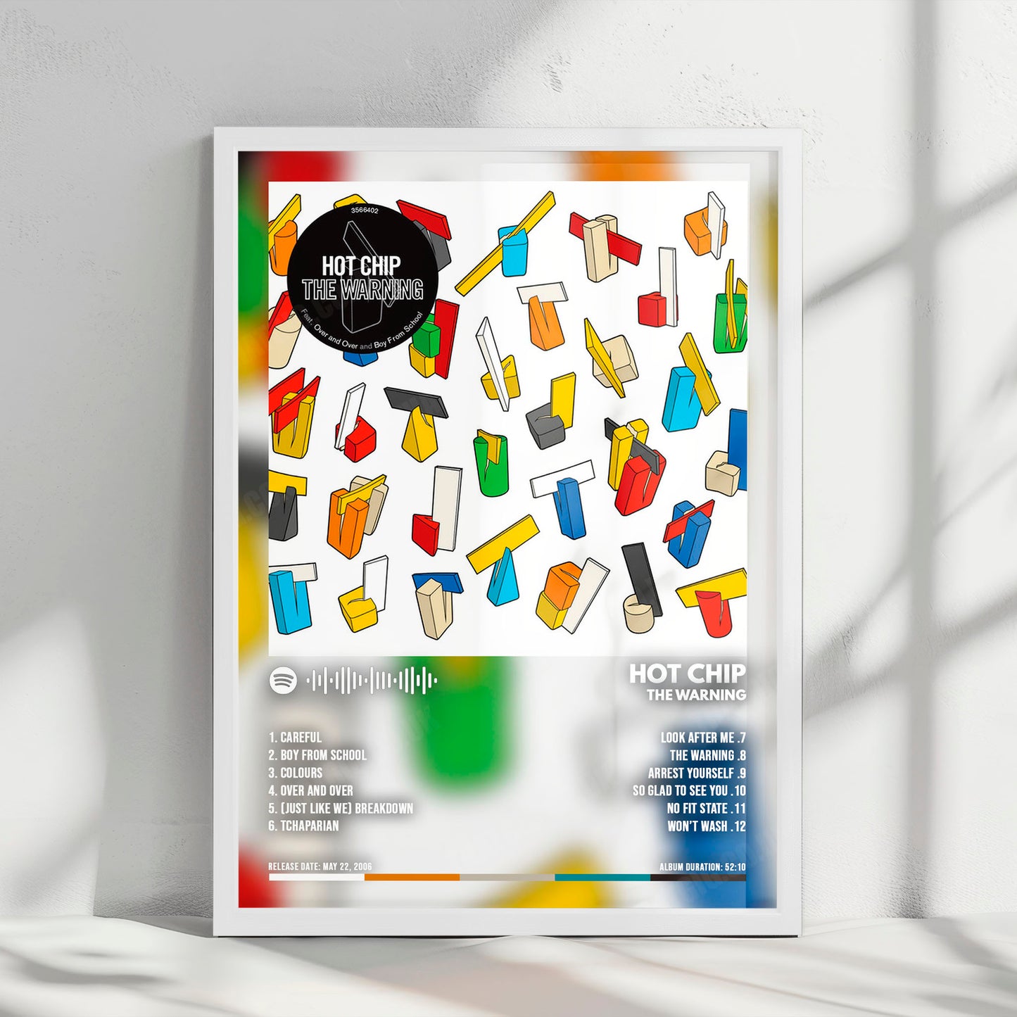 Hot Chip "The Warning" Album Cover Poster - with Complete Tracklist
