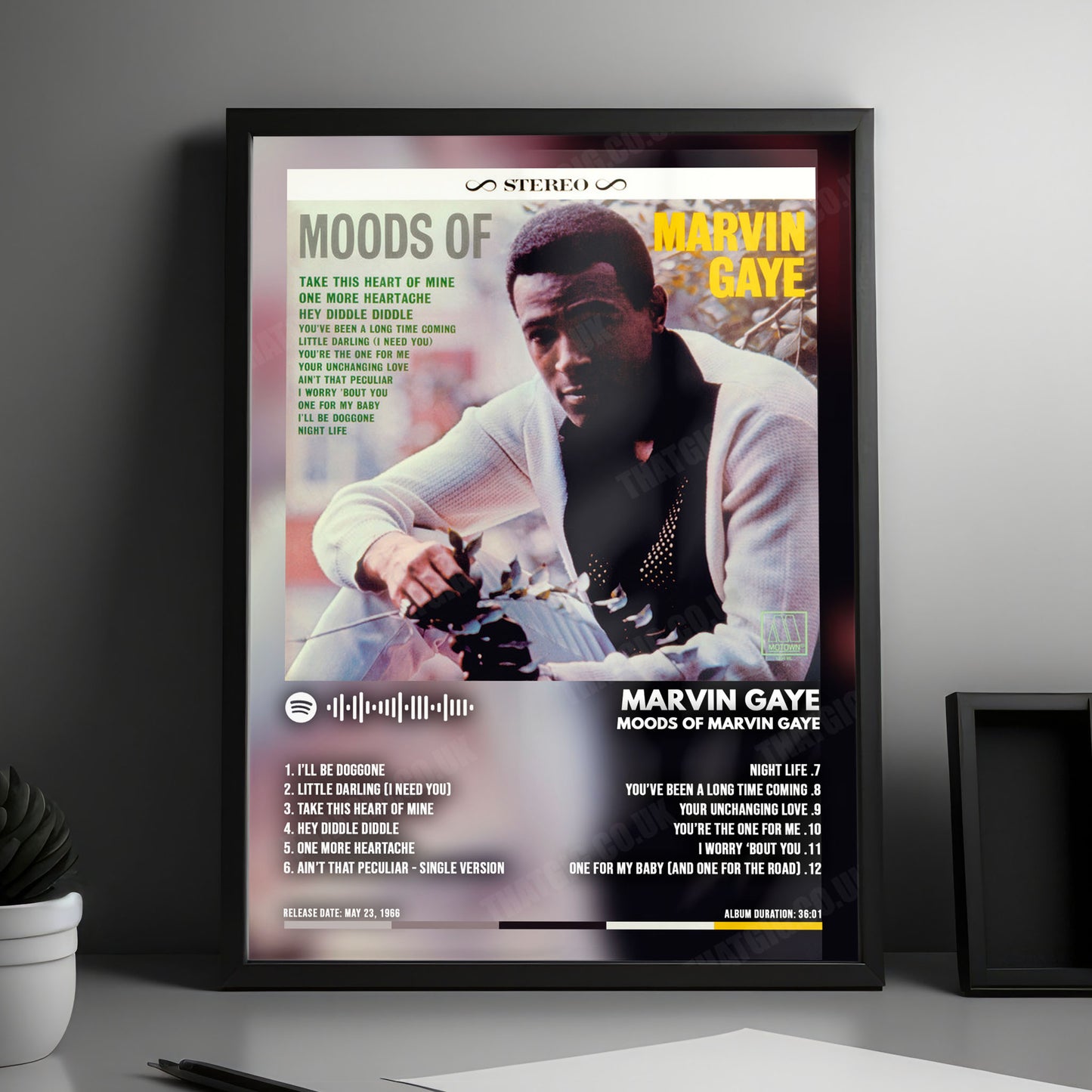 Marvin Gaye "Moods Of Marvin Gaye" Album Cover Poster - with Complete Tracklist