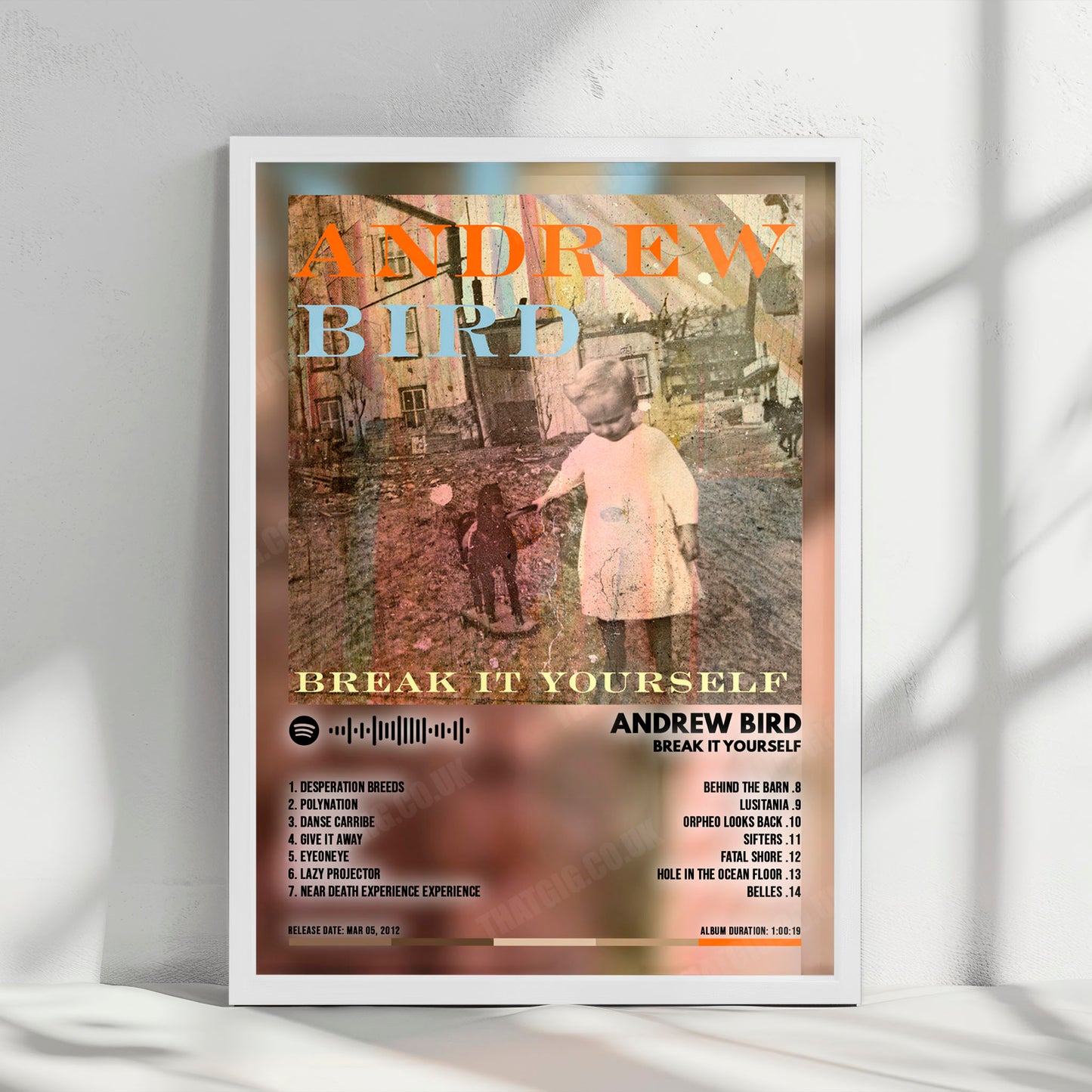 Andrew Bird "Break It Yourself" Album Cover Poster - with Complete Tracklist