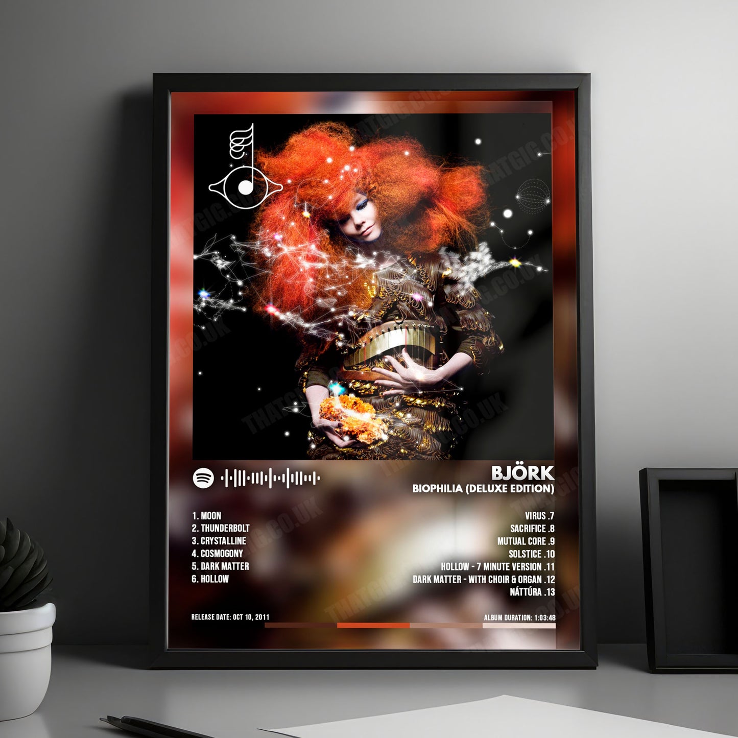 Björk "Biophilia (Deluxe Edition)" Album Cover Poster - with Complete Tracklist