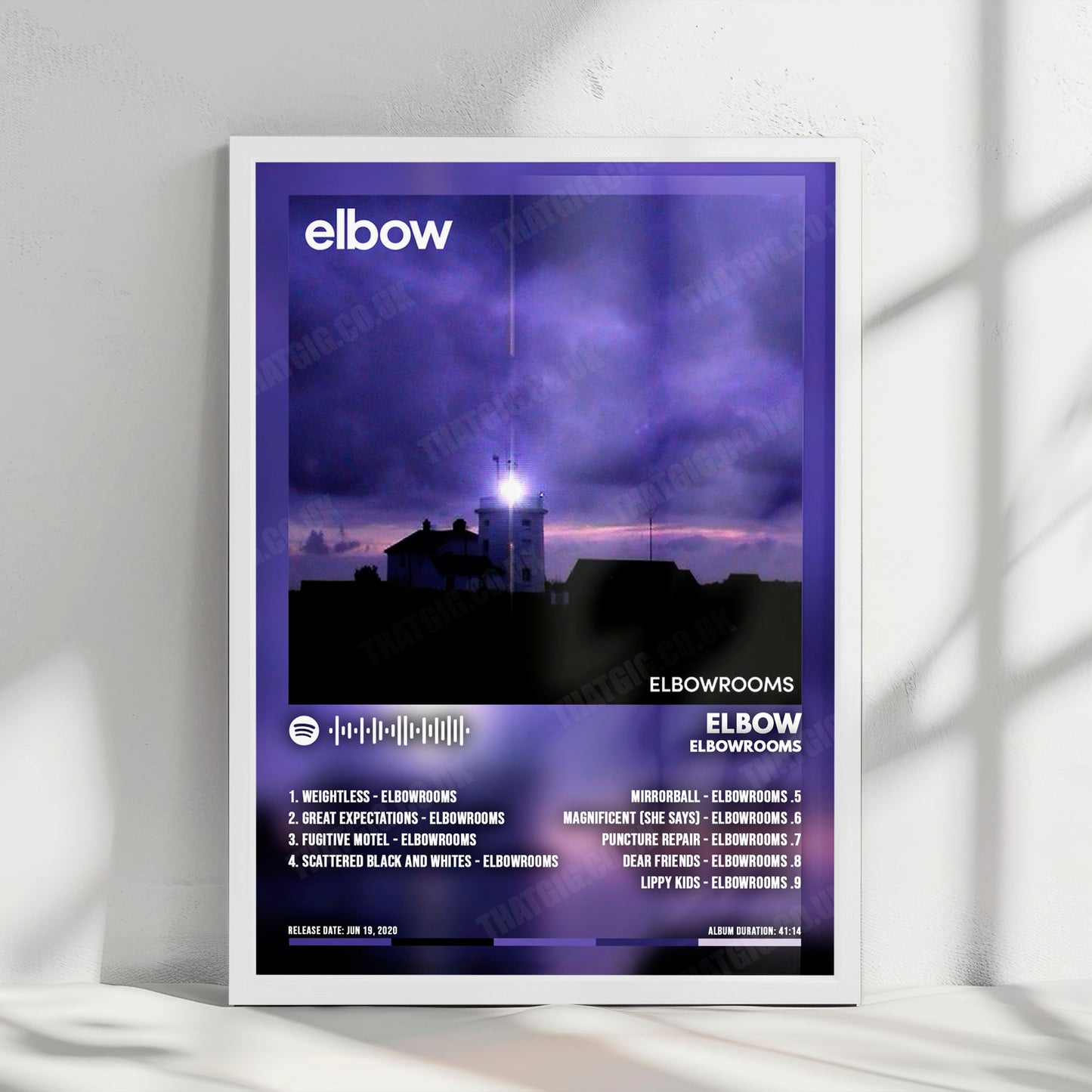 Elbow "elbowrooms" Album Cover Poster - with Complete Tracklist