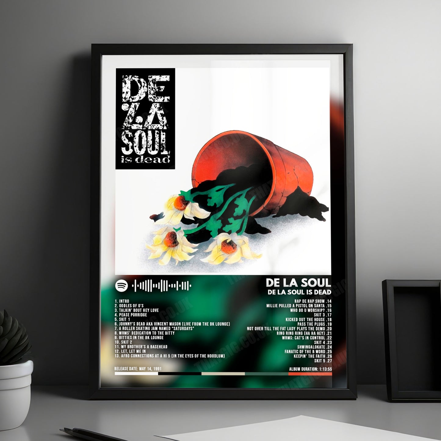 De La Soul "De La Soul is Dead" Album Cover Poster - with Complete Tracklist