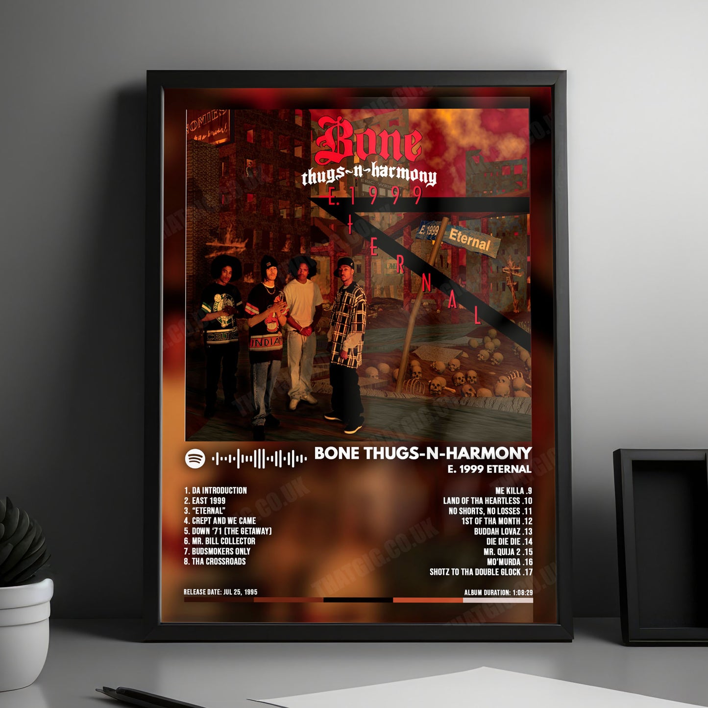 Bone Thugs-N-Harmony "E. 1999 Eternal" Album Cover Poster - with Complete Tracklist