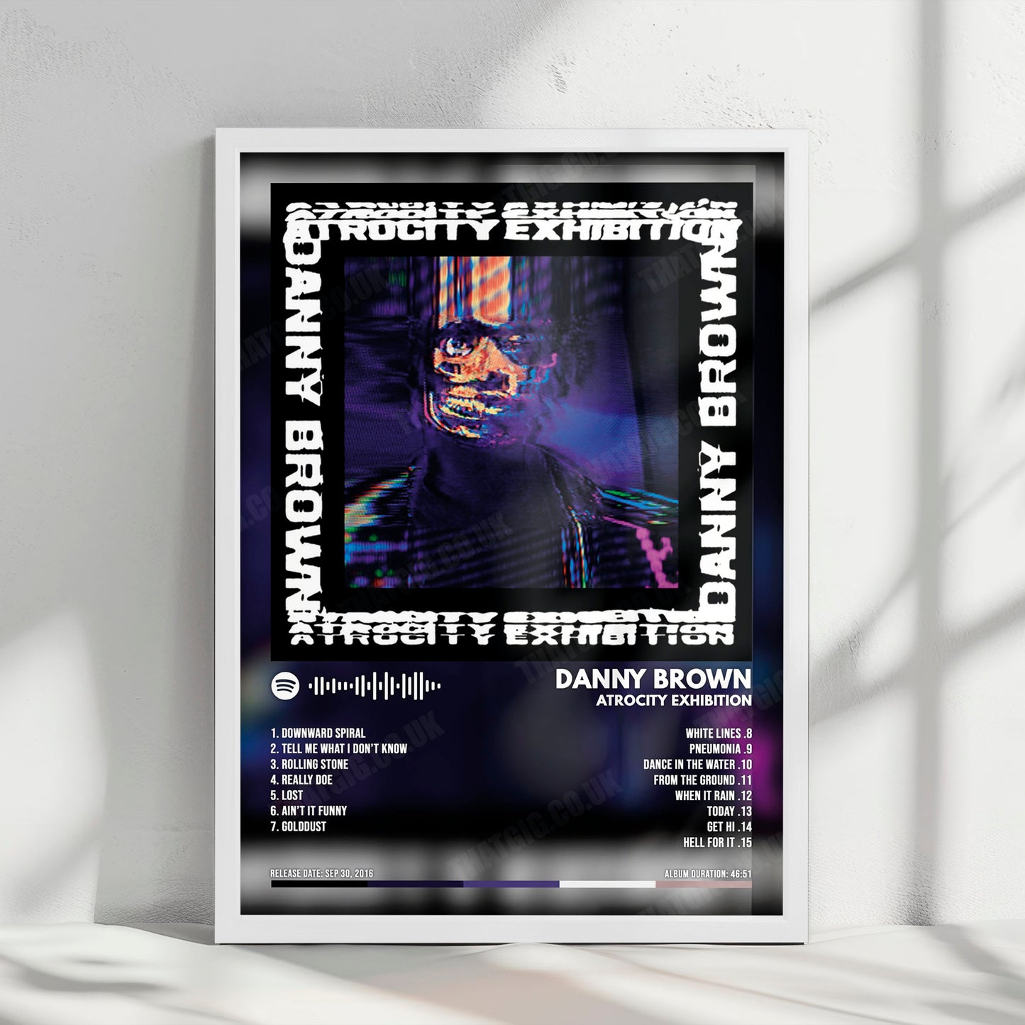 Danny Brown "Atrocity Exhibition" Album Cover Poster - with Complete Tracklist