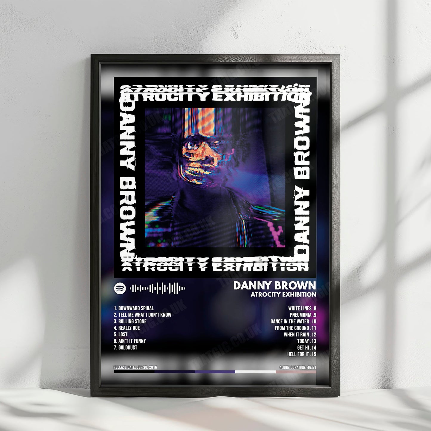 Danny Brown "Atrocity Exhibition" Album Cover Poster - with Complete Tracklist