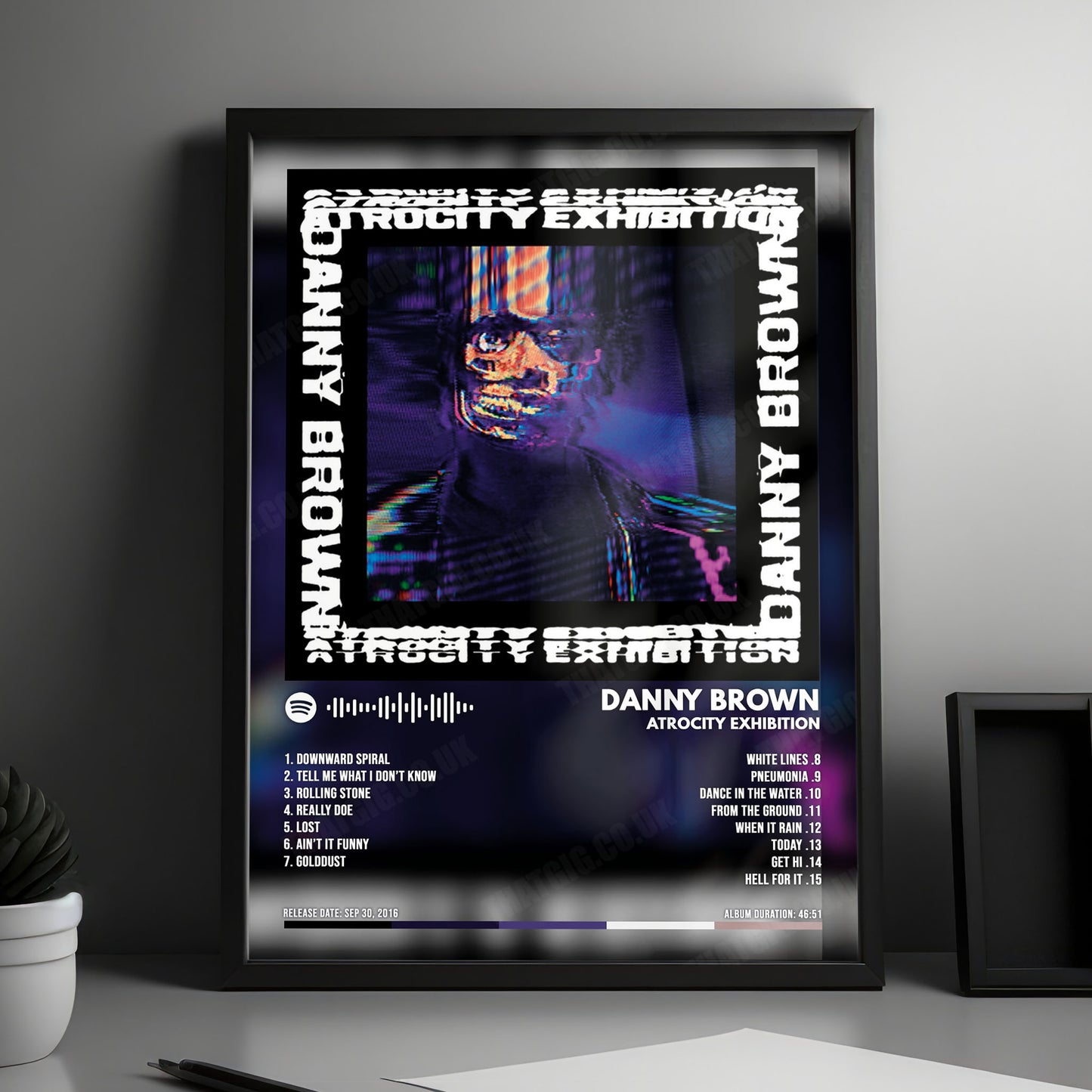Danny Brown "Atrocity Exhibition" Album Cover Poster - with Complete Tracklist