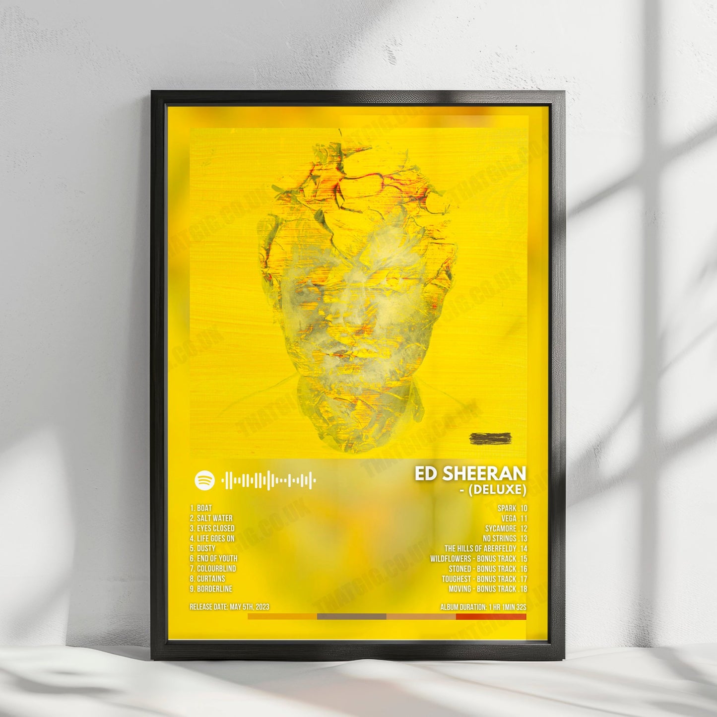 Ed Sheeran "- (Deluxe)" Album Cover Poster - with Complete Tracklist