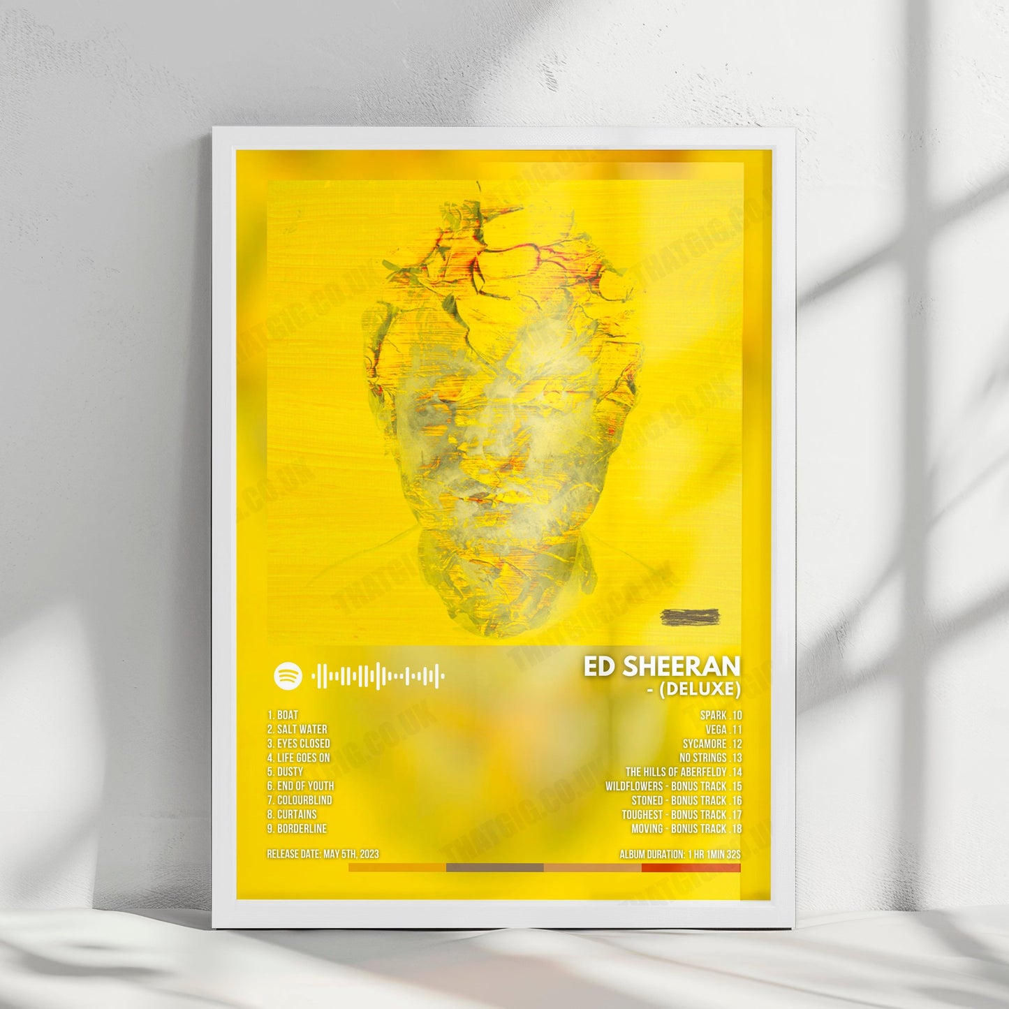 Ed Sheeran "- (Deluxe)" Album Cover Poster - with Complete Tracklist