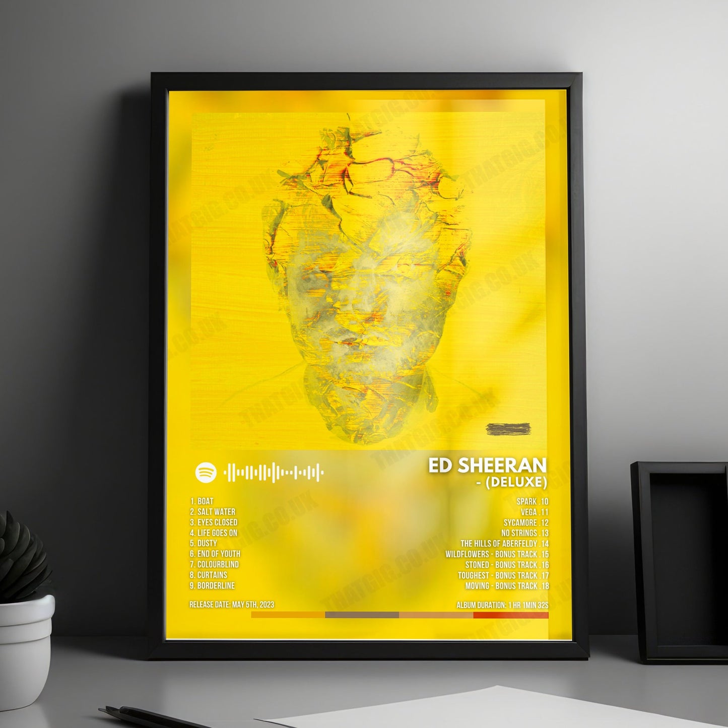 Ed Sheeran "- (Deluxe)" Album Cover Poster - with Complete Tracklist