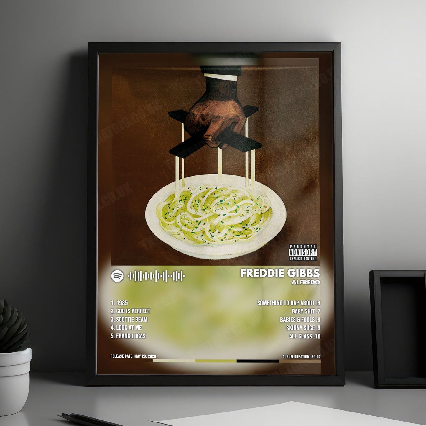 Freddie Gibbs "Alfredo" Album Cover Poster - with Complete Tracklist