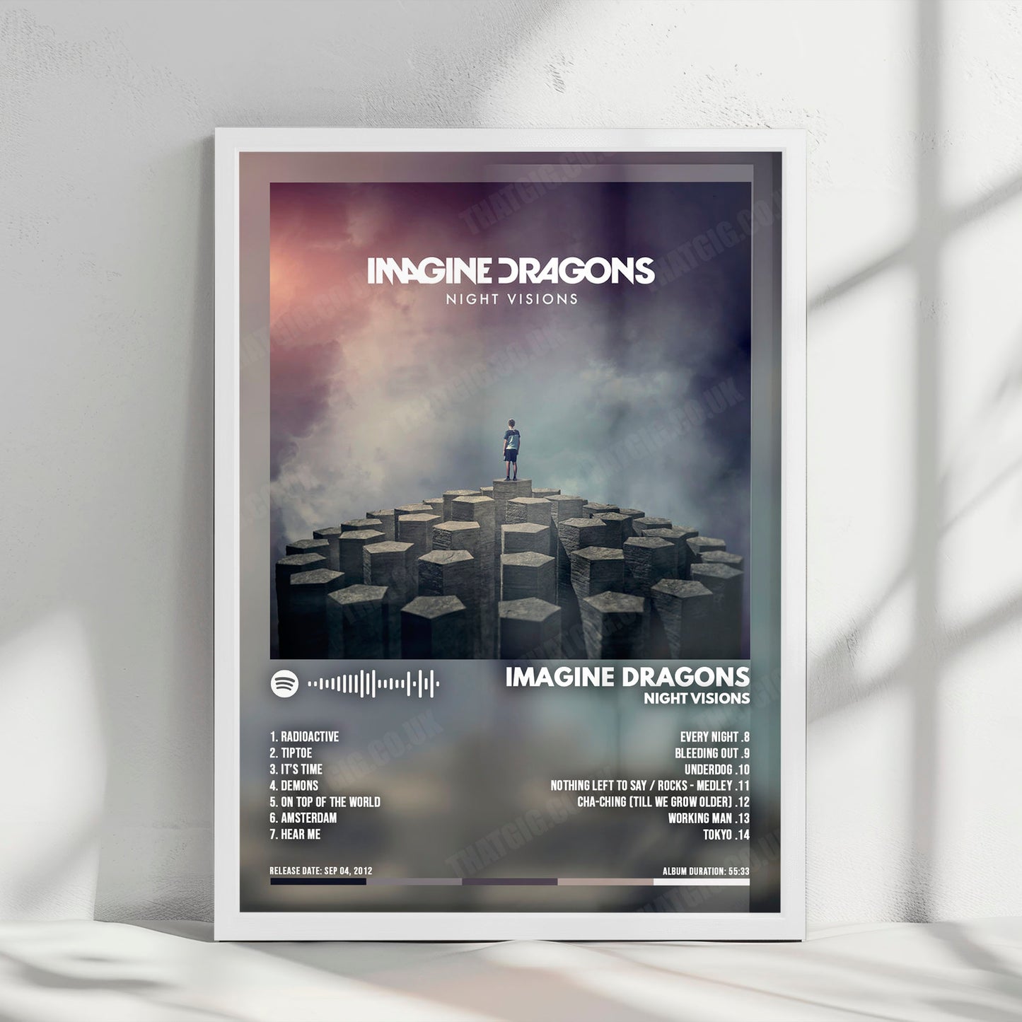 Imagine Dragons "Night Visions " Album Cover Poster - with Complete Tracklist