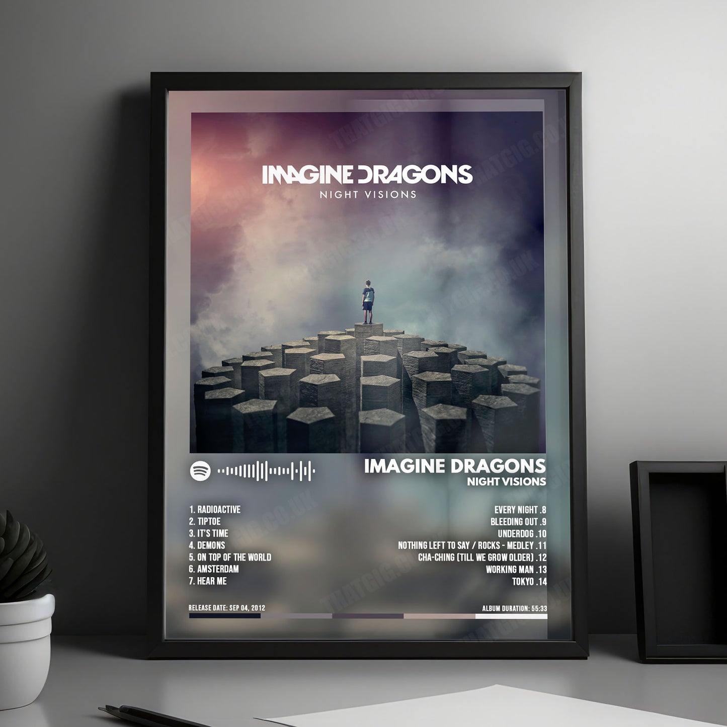 Imagine Dragons "Night Visions " Album Cover Poster - with Complete Tracklist