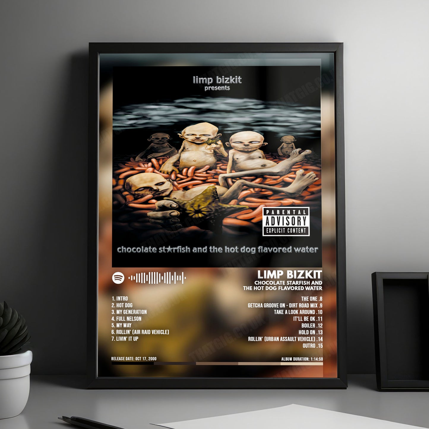 Limp Bizkit "Chocolate Starfish and the Hot Dog Flavored Water " Album Cover Poster - with Complete Tracklist