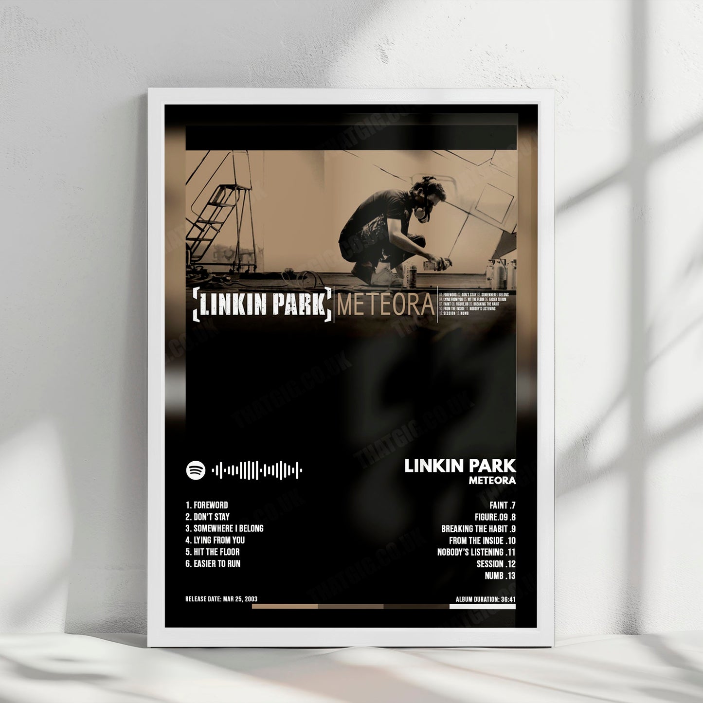 Linkin Park "Meteora" Album Cover Poster - with Complete Tracklist