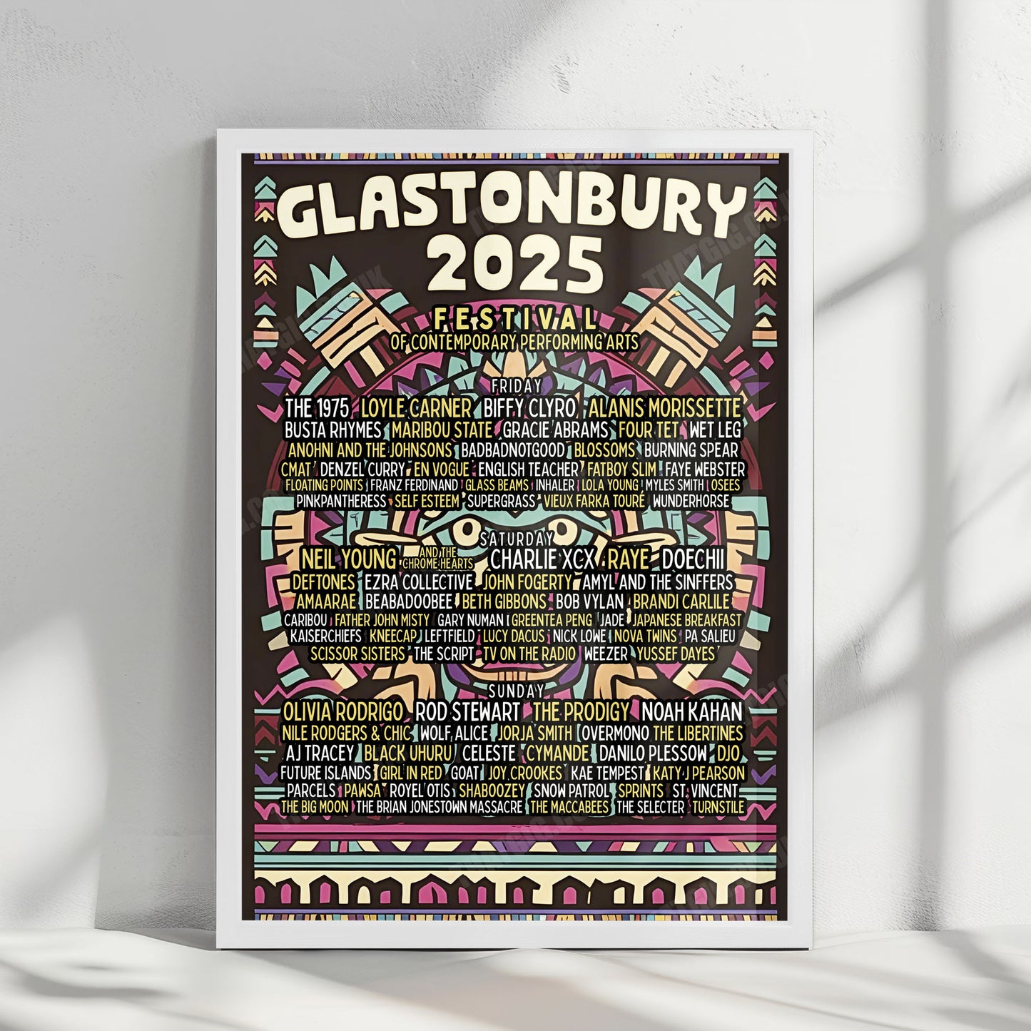 Glastonbury Festival Poster 2025 - 3-Day Line-up, Worthy Farm, Pilton