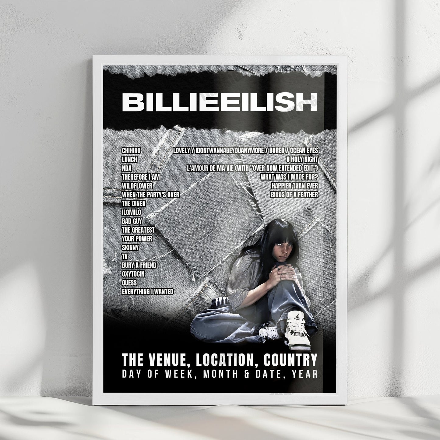 Billie Eilish Setlist Poster - Glastonbury Festival, England - June 24th, 2022